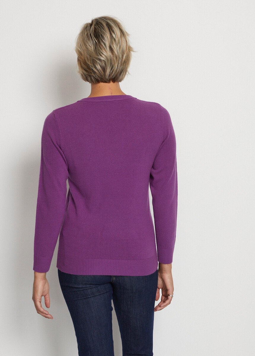 Pull_doux_col_V_manches_longues_Violet_DO1_slim