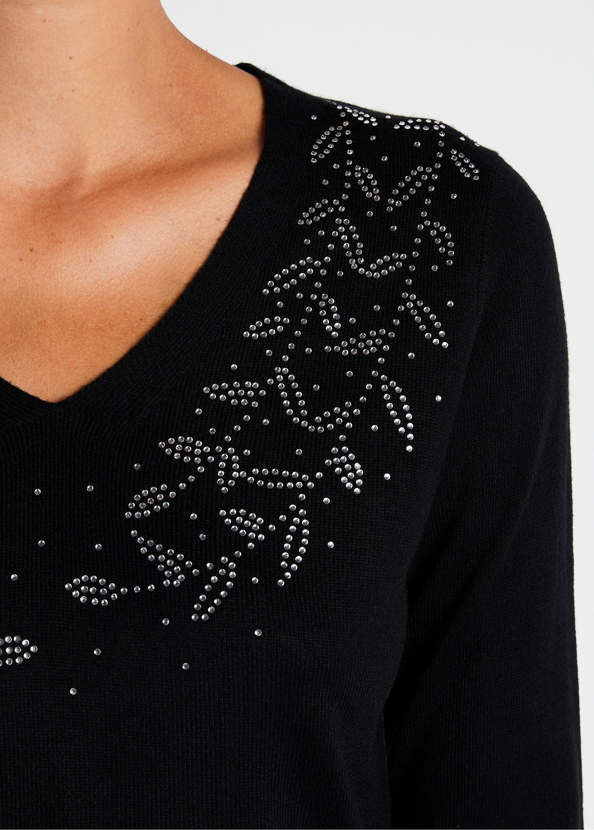 Pull_col_V_strassé_manches_longues_Noir_DE2_slim