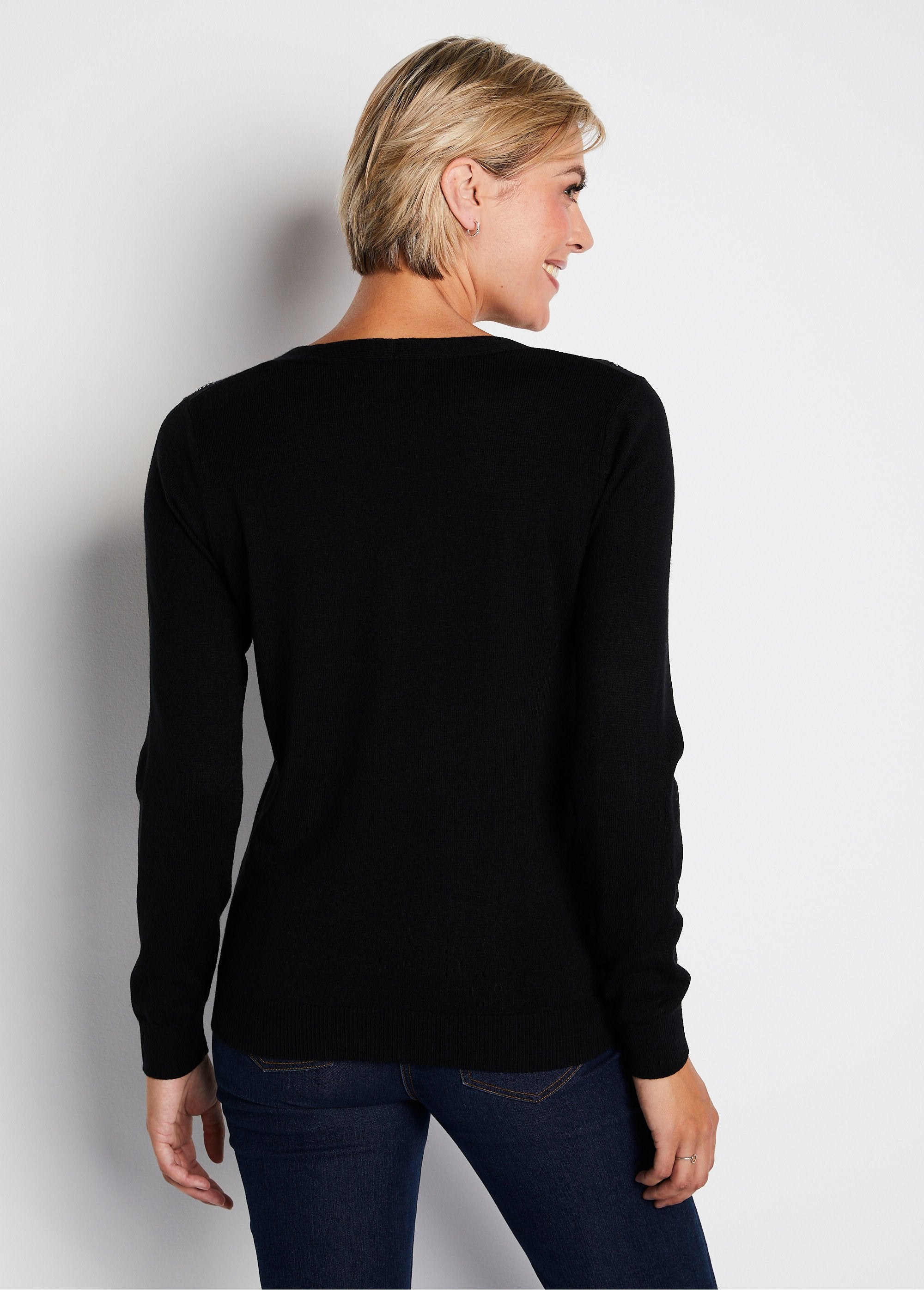 Pull_col_V_strassé_manches_longues_Noir_DO1_slim