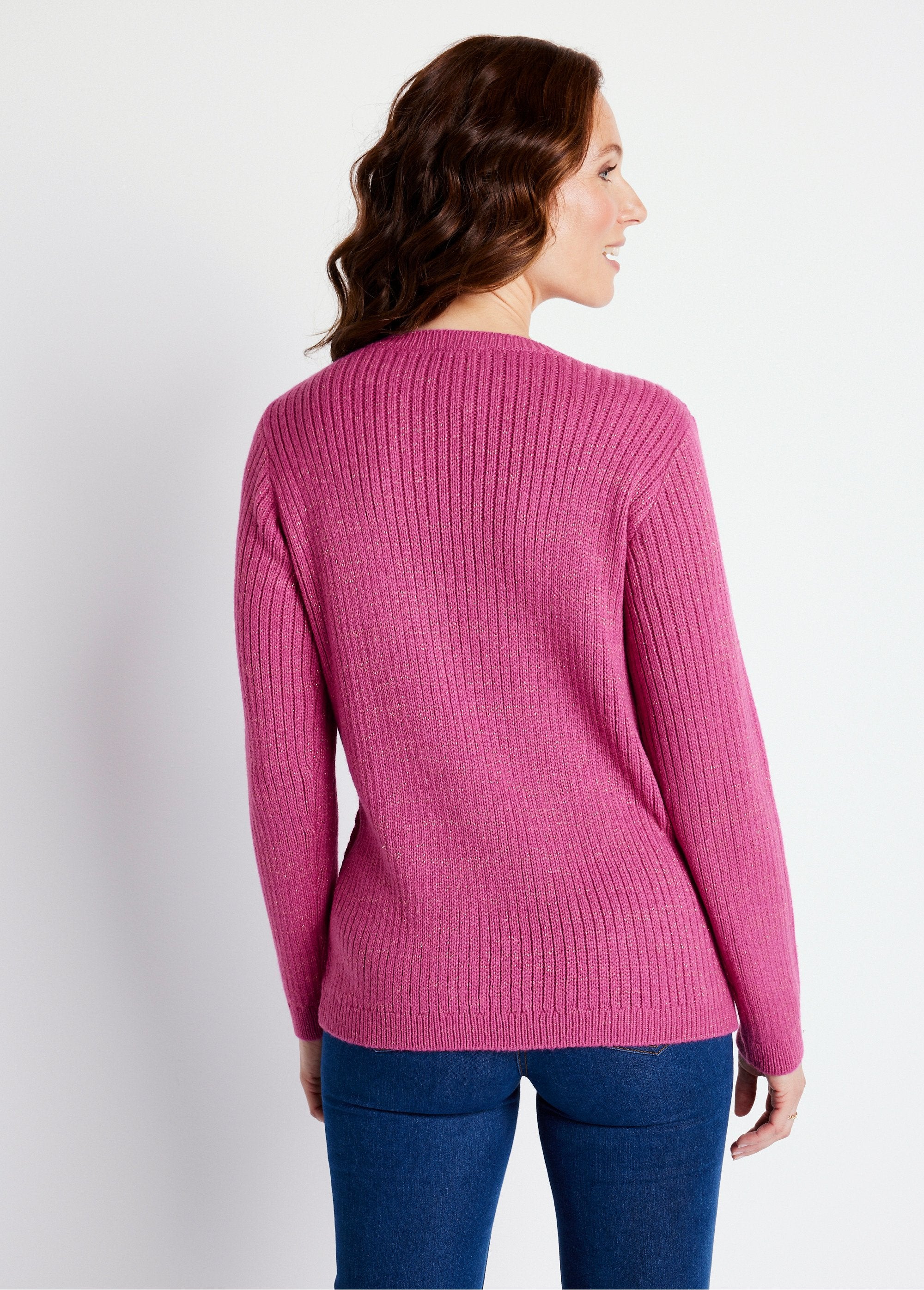 Pull_col_V_uni_maille_fantaisie_Cassis_DO1_slim