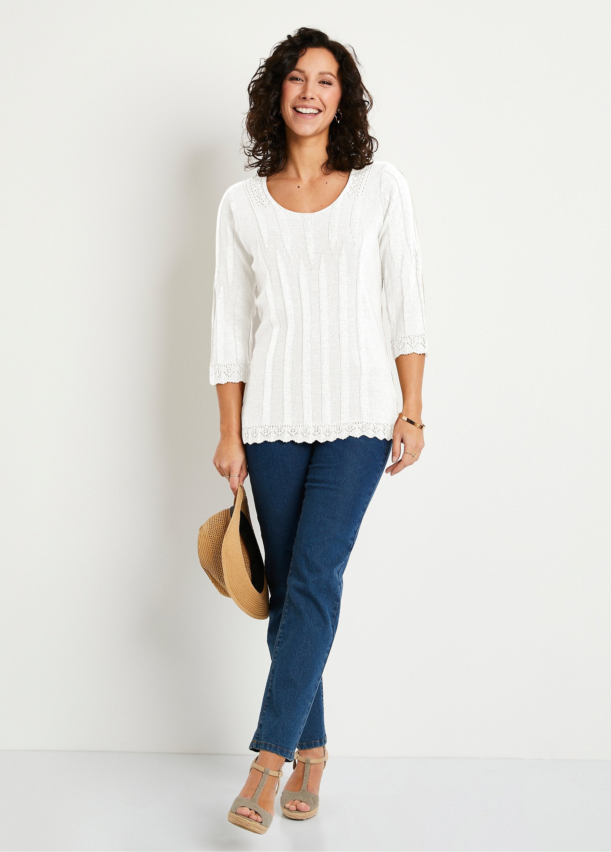 Pull_court_ajouré_col_rond_Blanc_SF1_slim