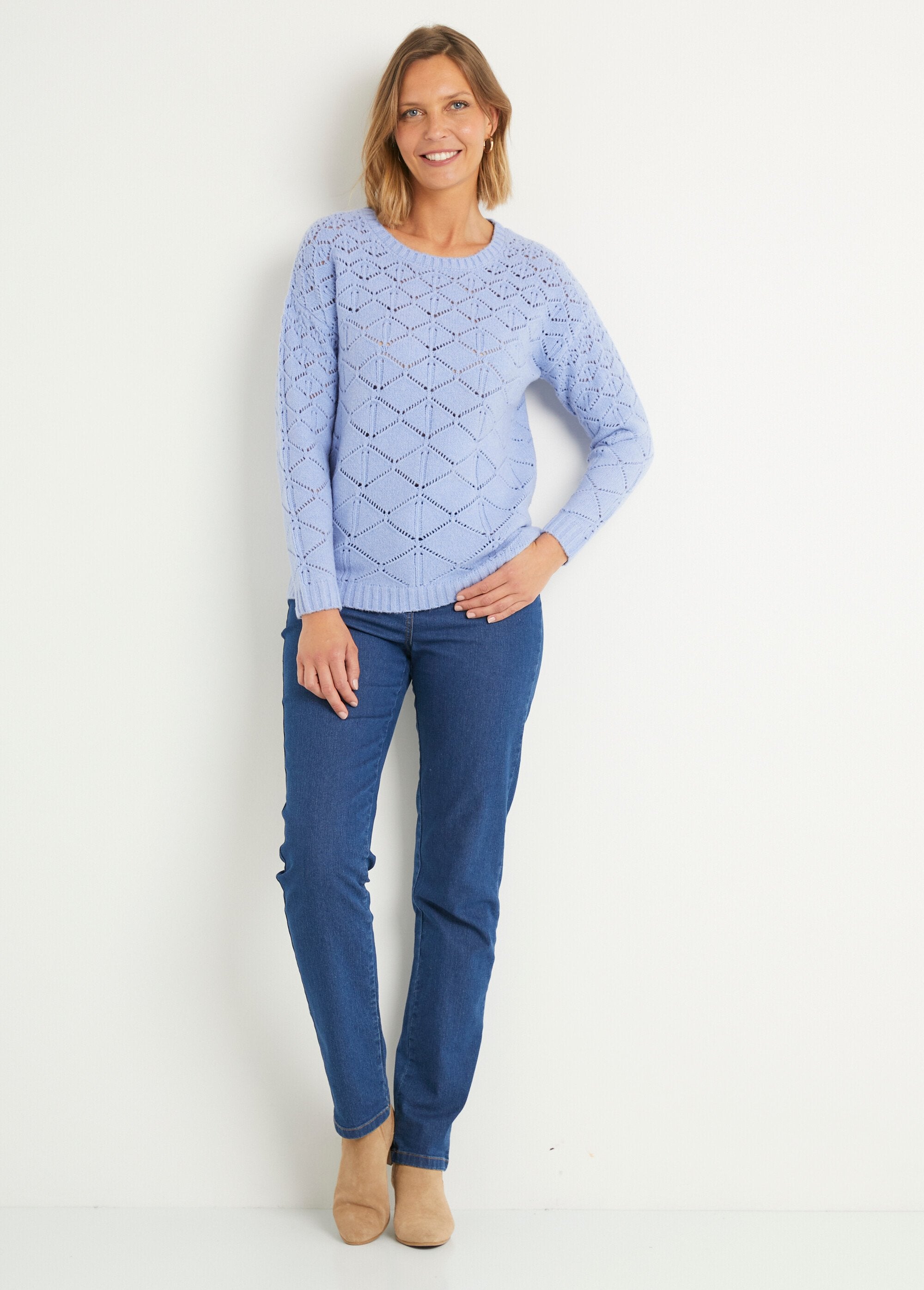 Pull_court_ajouré_col_rond_manches_longues_Bleu_SF1_slim