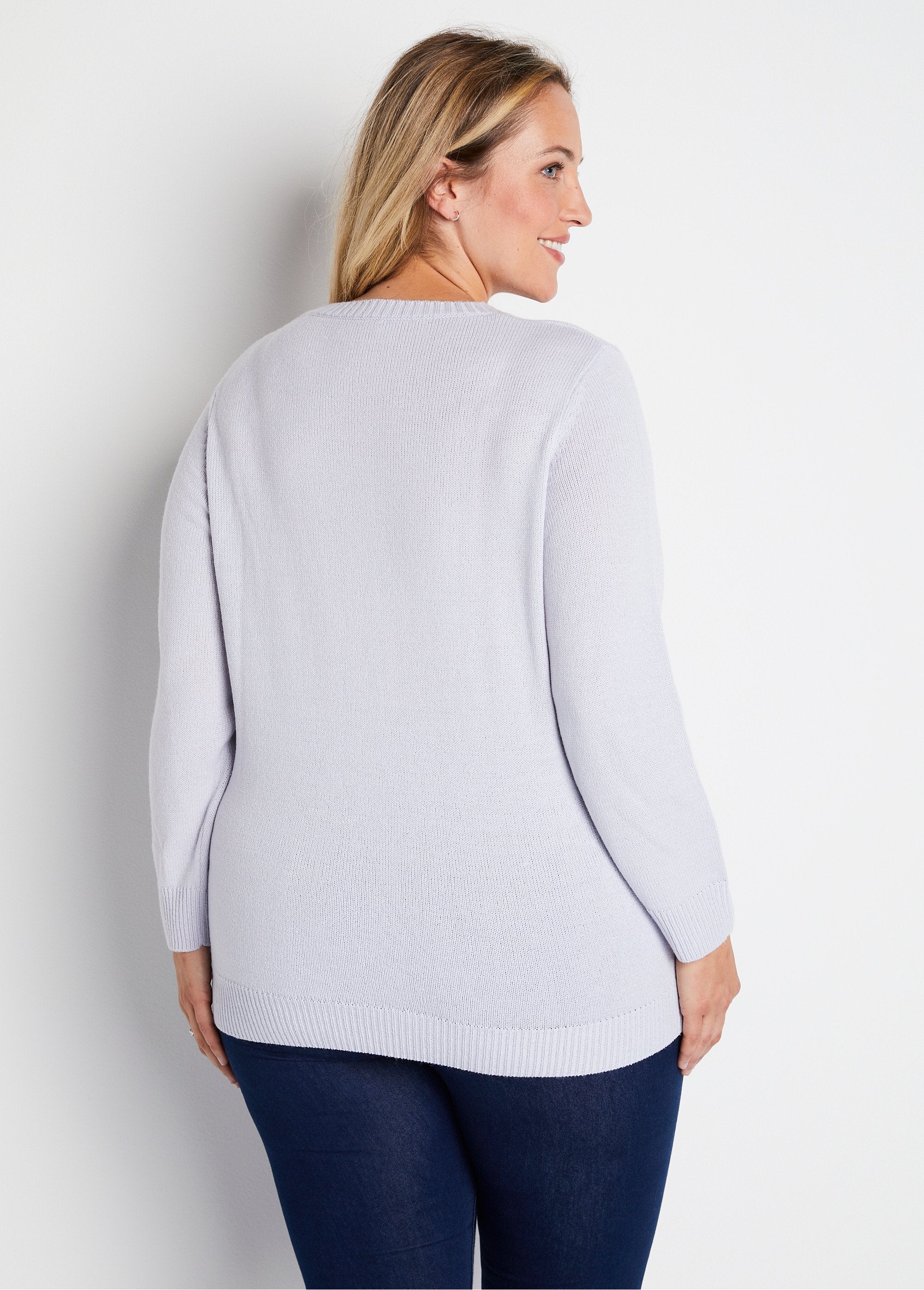 Pull_doux_uni_brodé_ajouré_col_rond_Argent_DO1_curvy