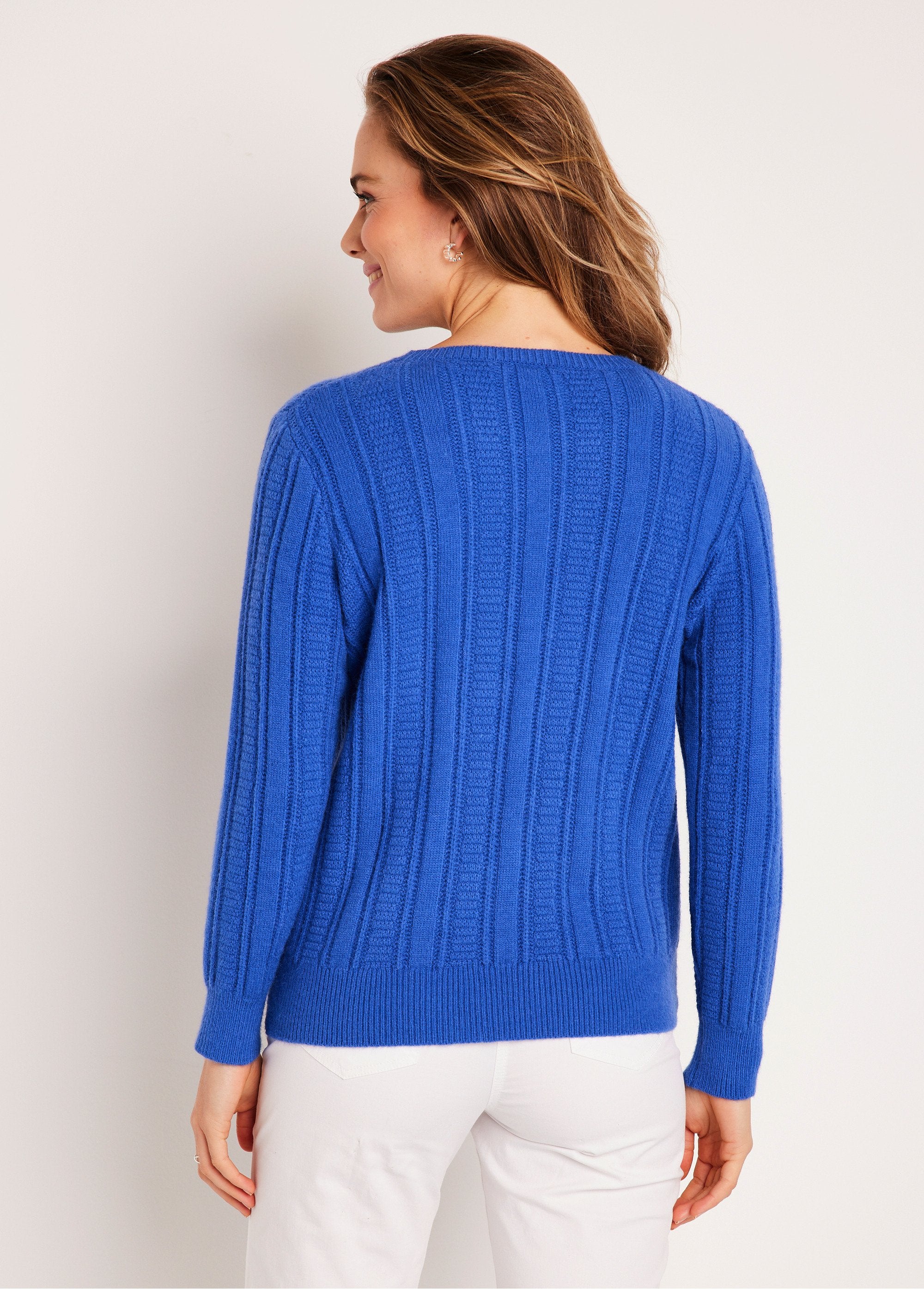 Pull_doux_ajouré_boules_col_rond_Bleu_DO1_slim