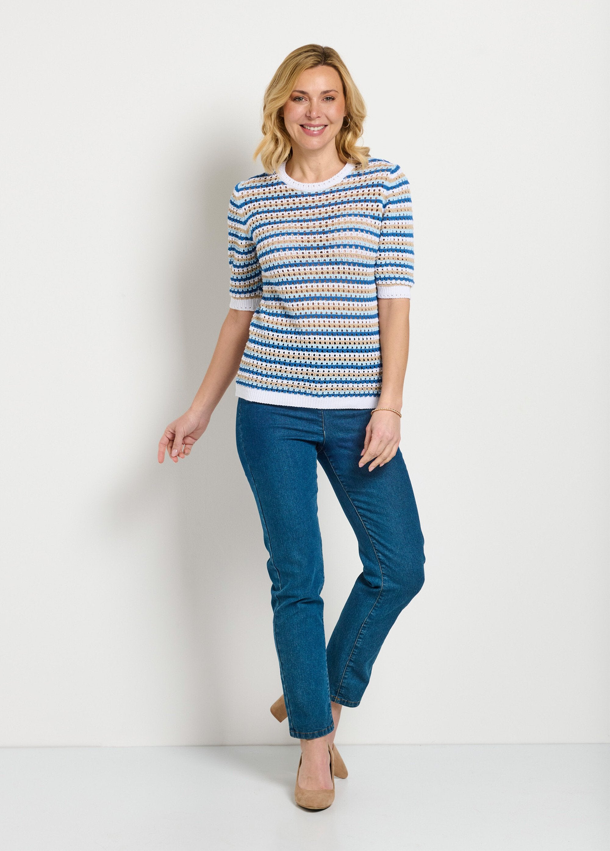 Pull_doux_rayé_ajouré_court_manches_courtes_Raye_bleu_SF1_slim