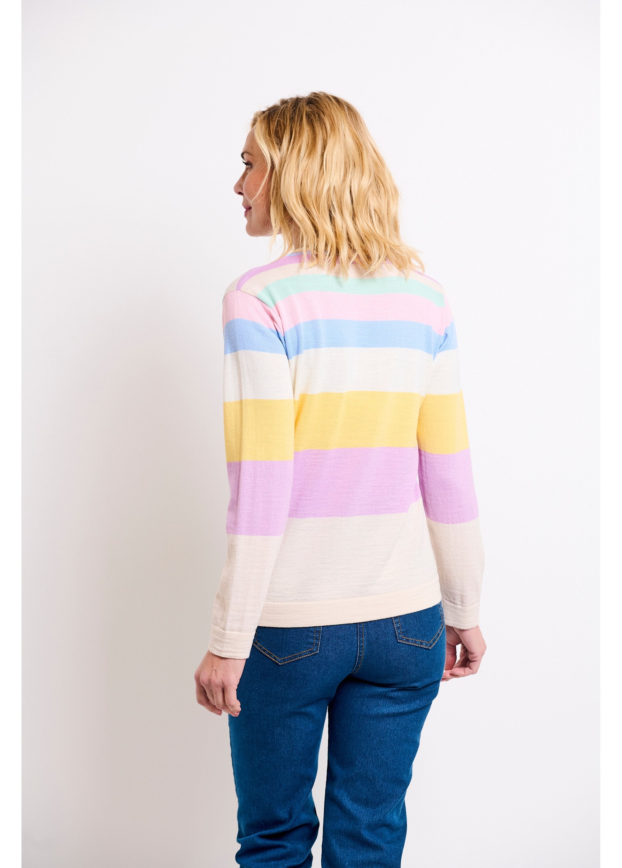 Pull_doux_rayé_col_V_laine_mérinos_Multicolore_DO1_slim