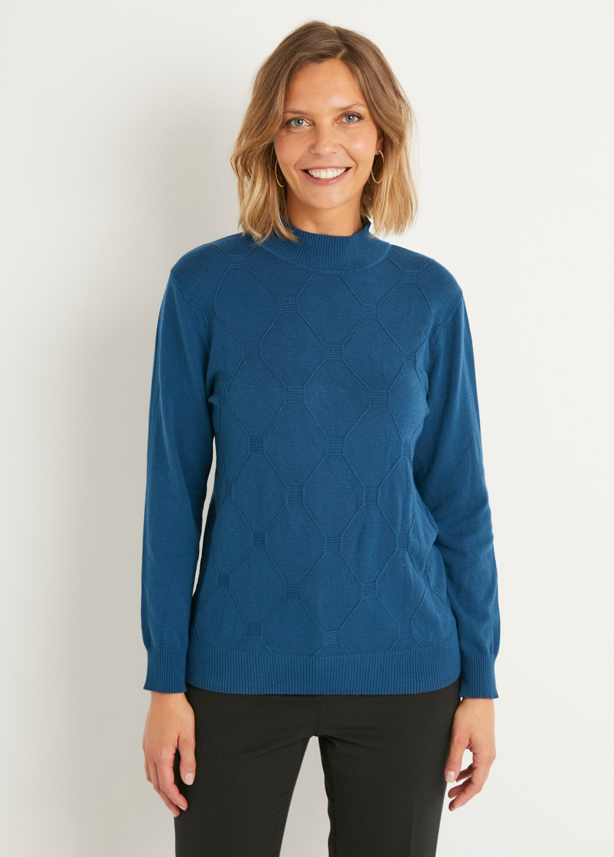 Pull_doux_uni_col_montant_modal_mélangé_Canard_FA1_slim