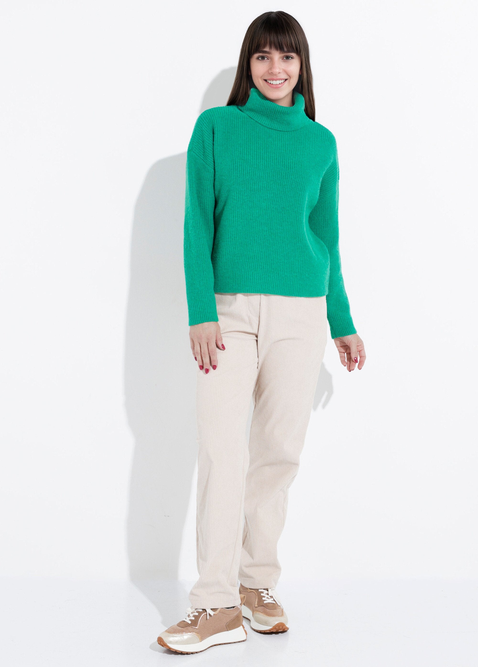 Pull_en_maille_avec_col_roulé_souple_Vert_SF1_slim