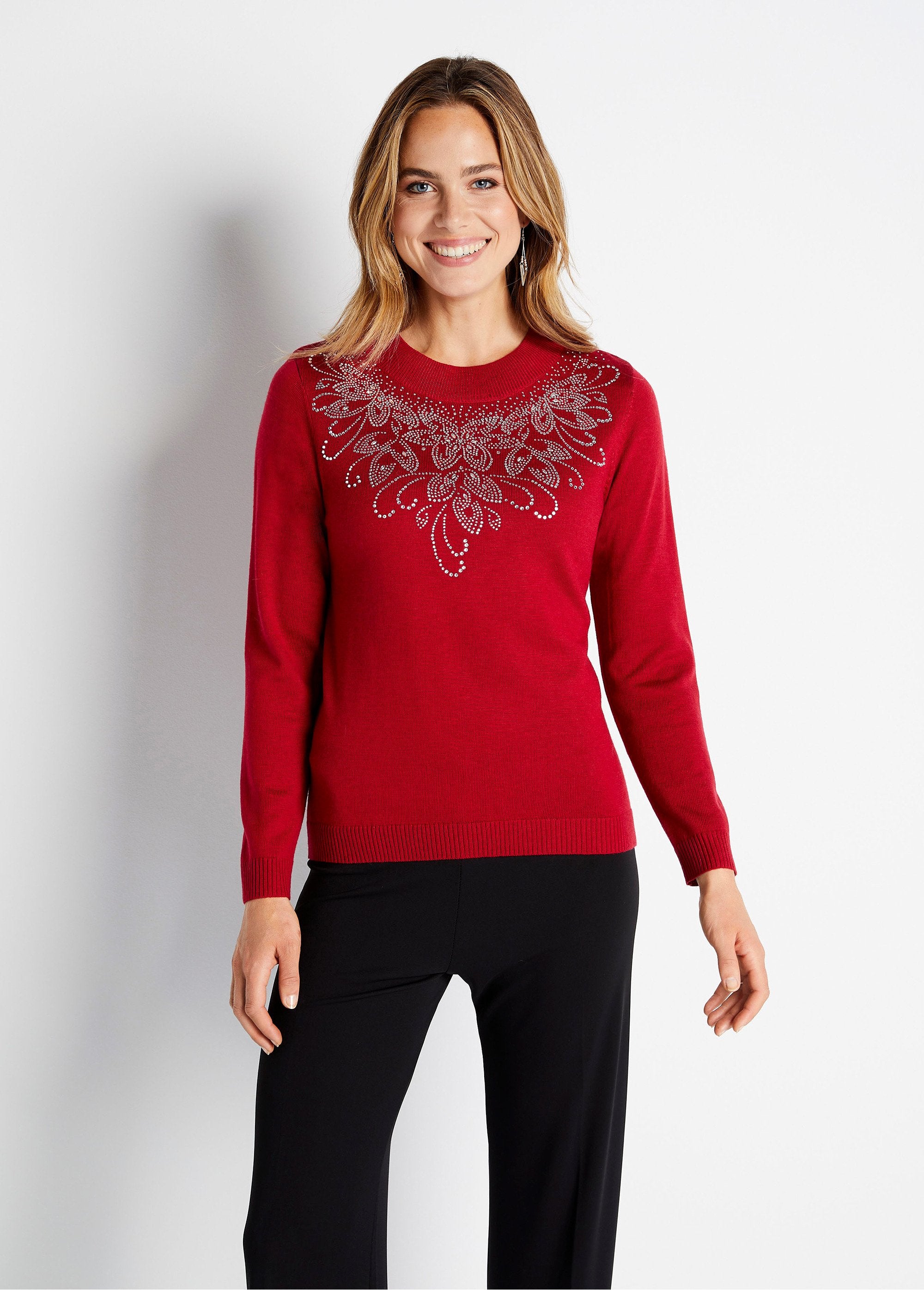 Pull_doux_strass_col_montant_Rouge_FA1_slim