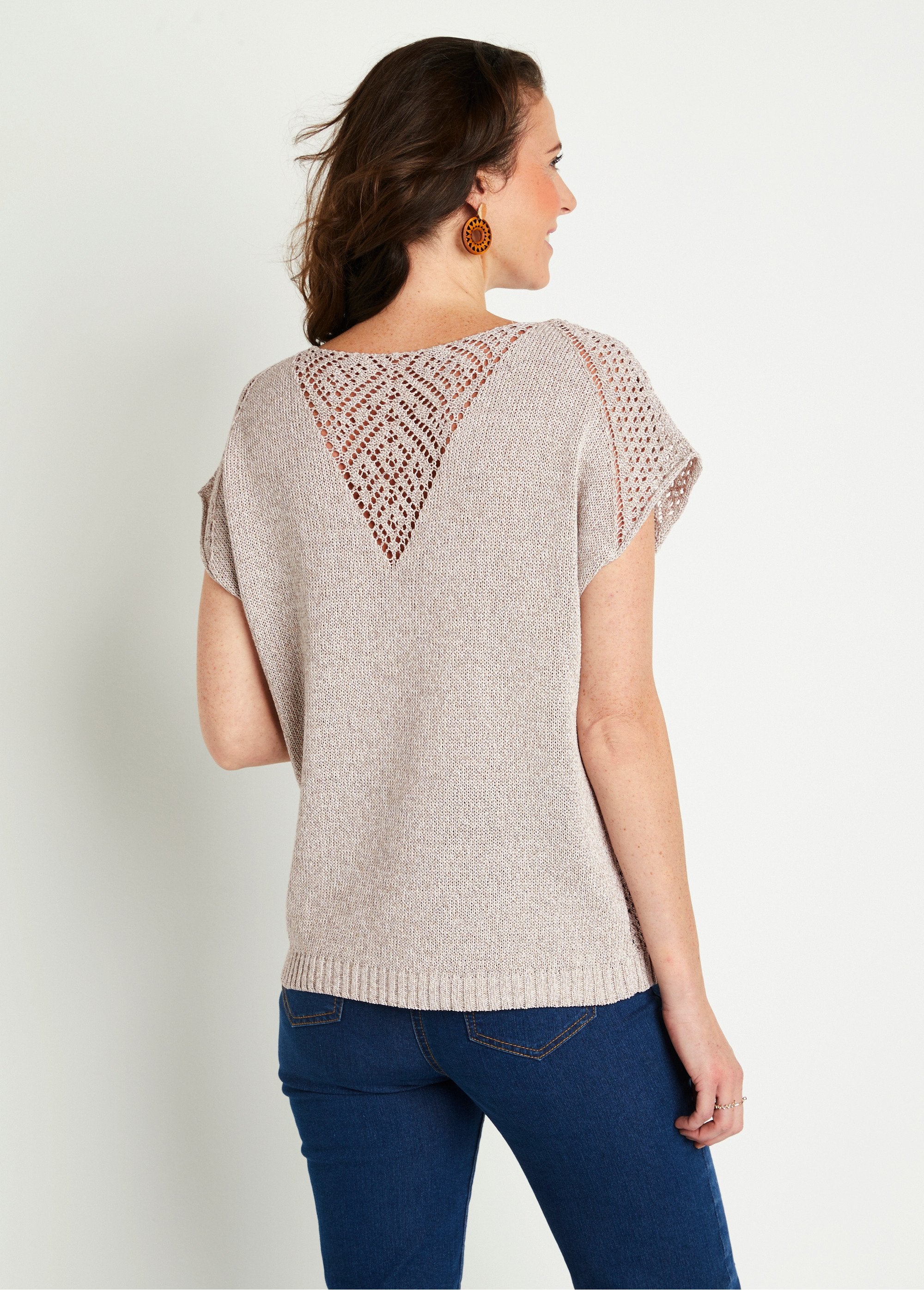 Pull_fin_ajouré_manches_courtes_Gris_DO1_slim