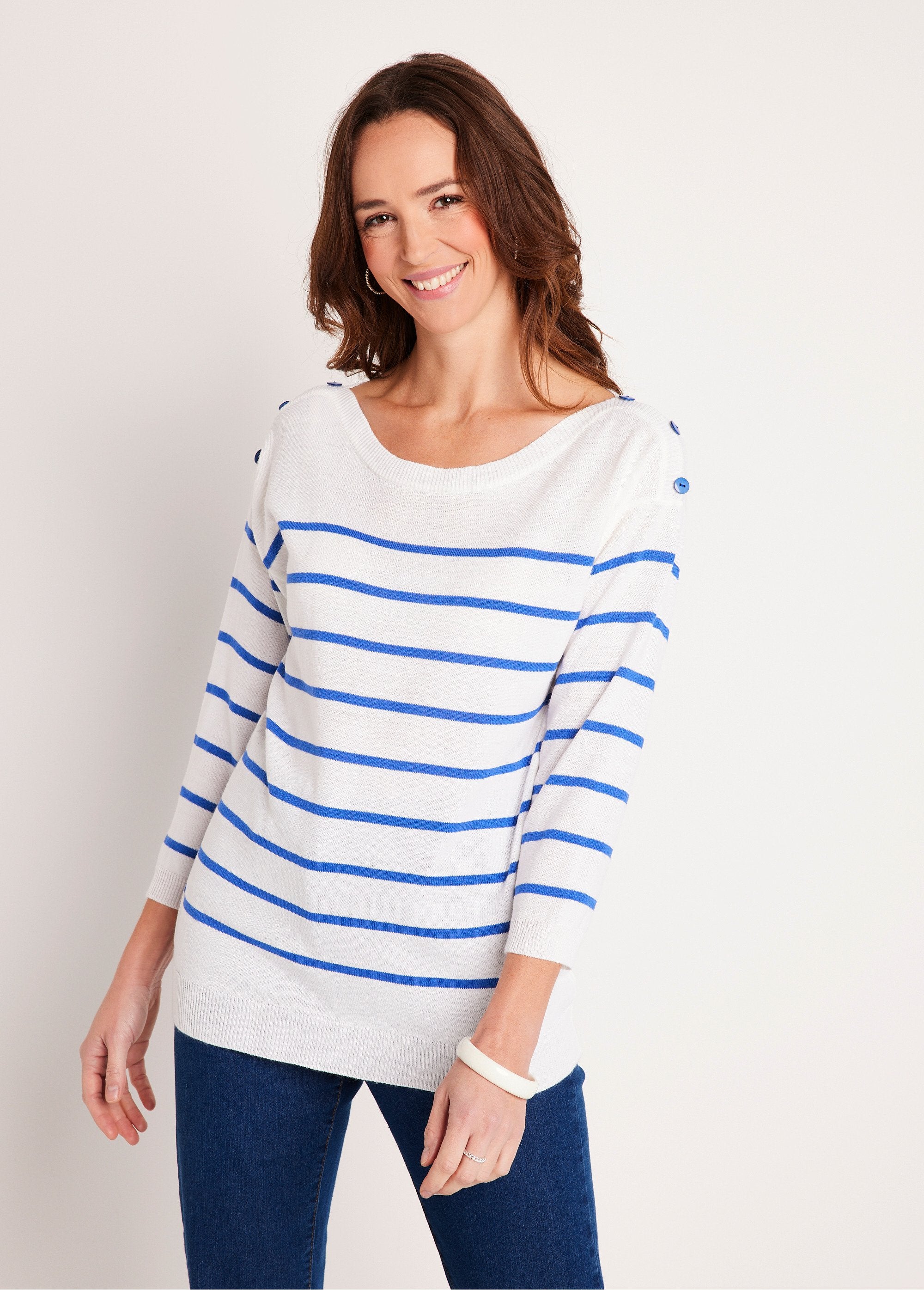 Pull_fin_rayé_Blanc_et_bleu_FA1_slim