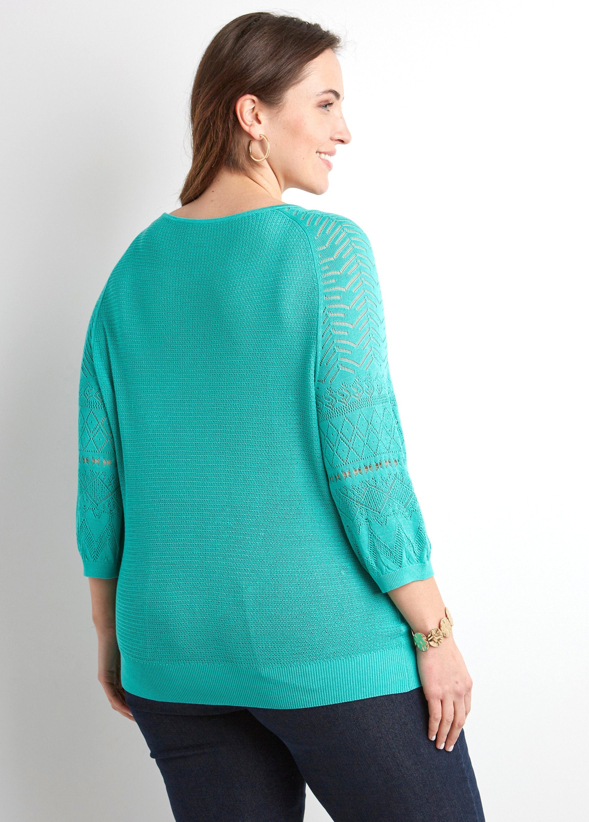 Pull_léger_manches_3/4_raglan_col_rond_Aqua_DO1_curvy