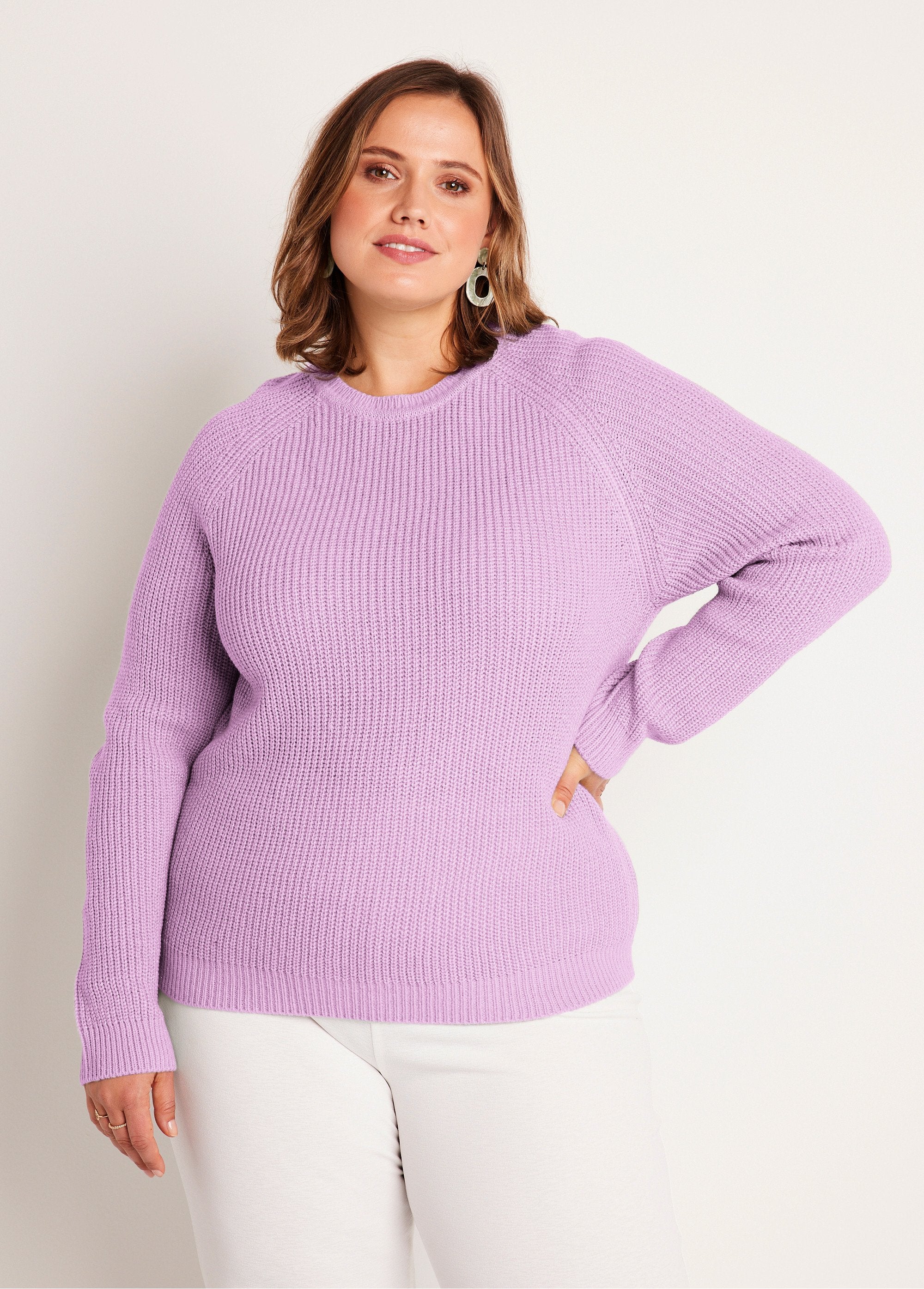 Pull_maille_brillante_col_rond_Lilas_FA1_curvy