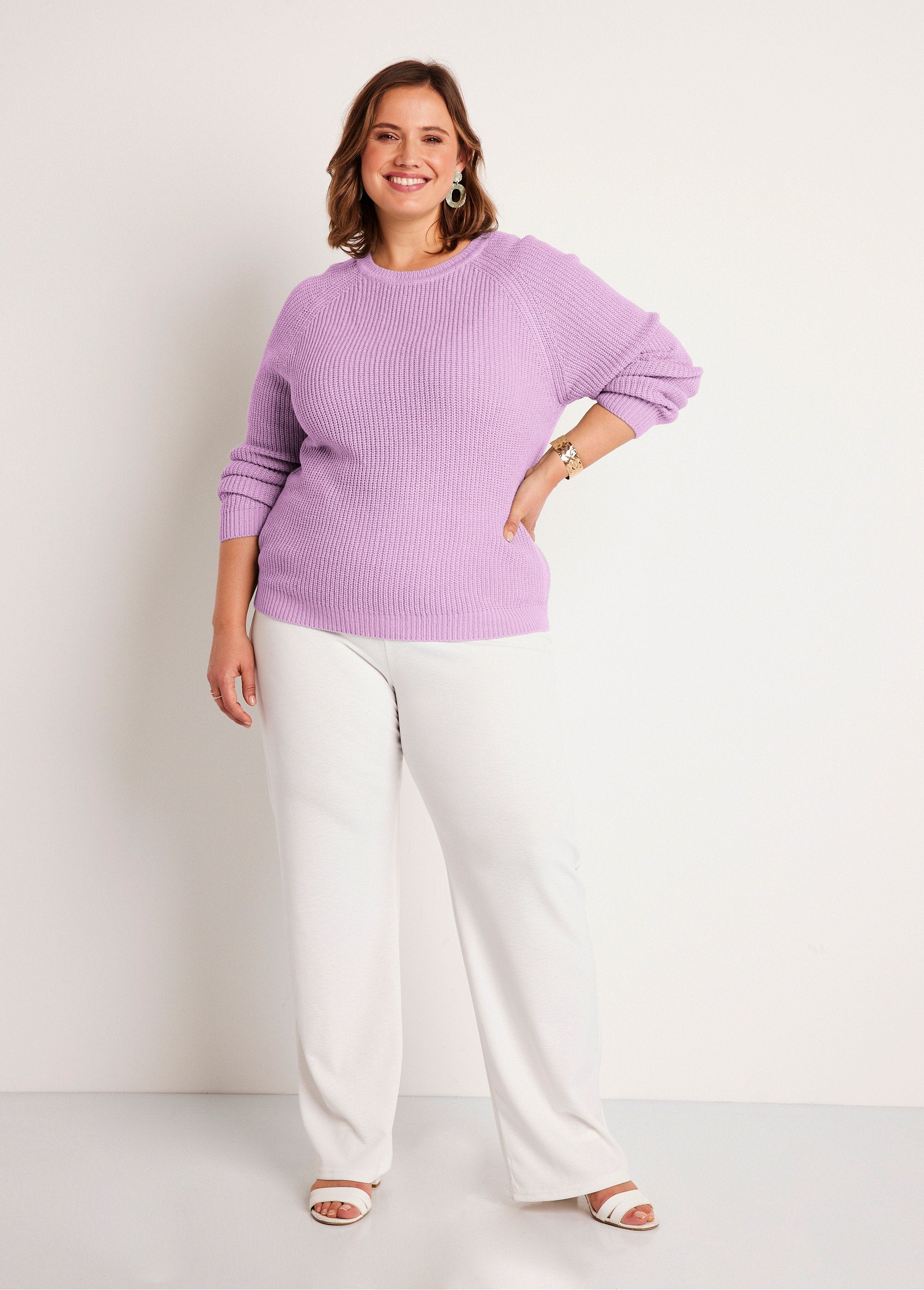 Pull_maille_brillante_col_rond_Lilas_SF1_curvy