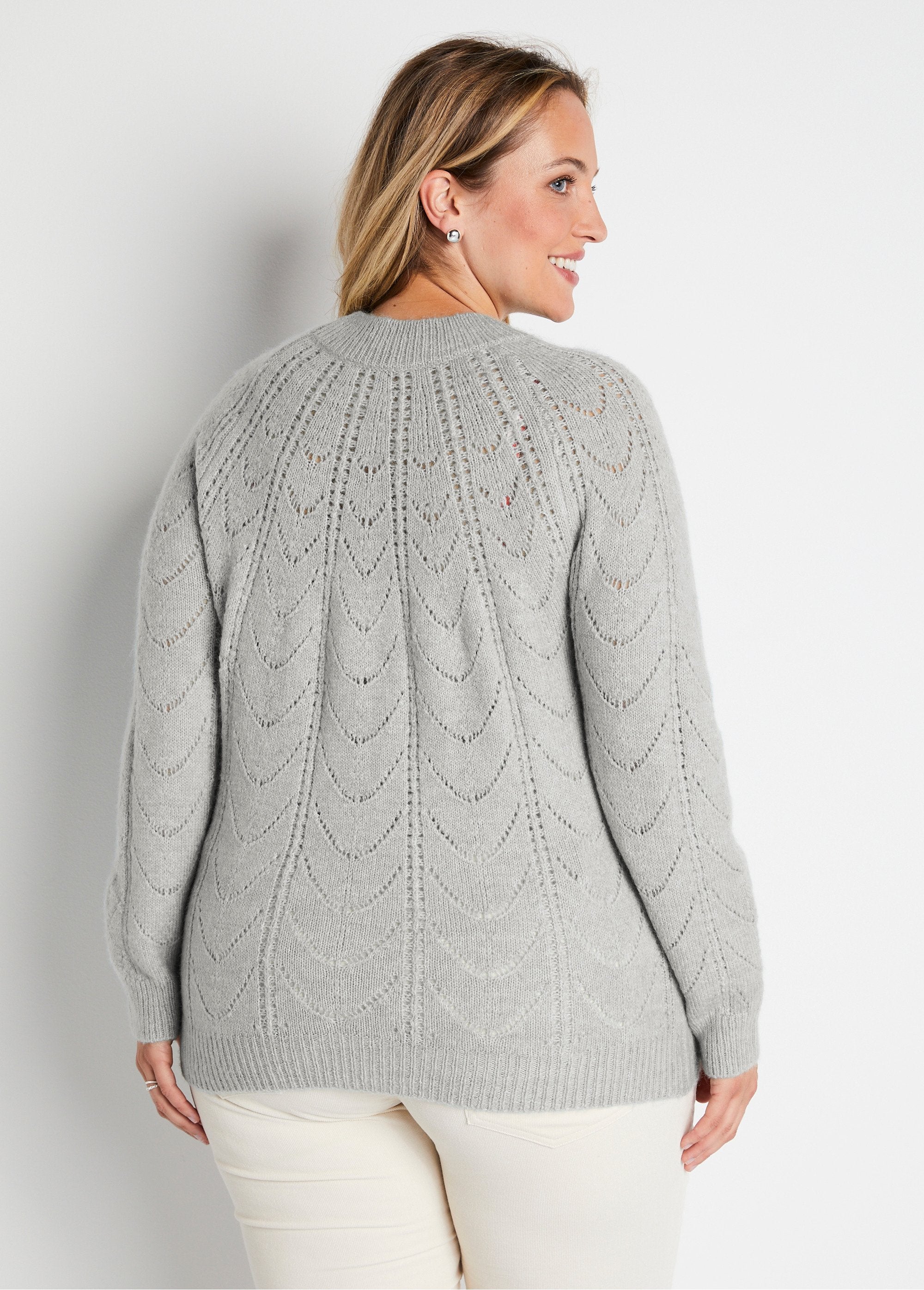 Pull_maille_chinée_ajourée_col_rond_Gris_chine_DO1_curvy