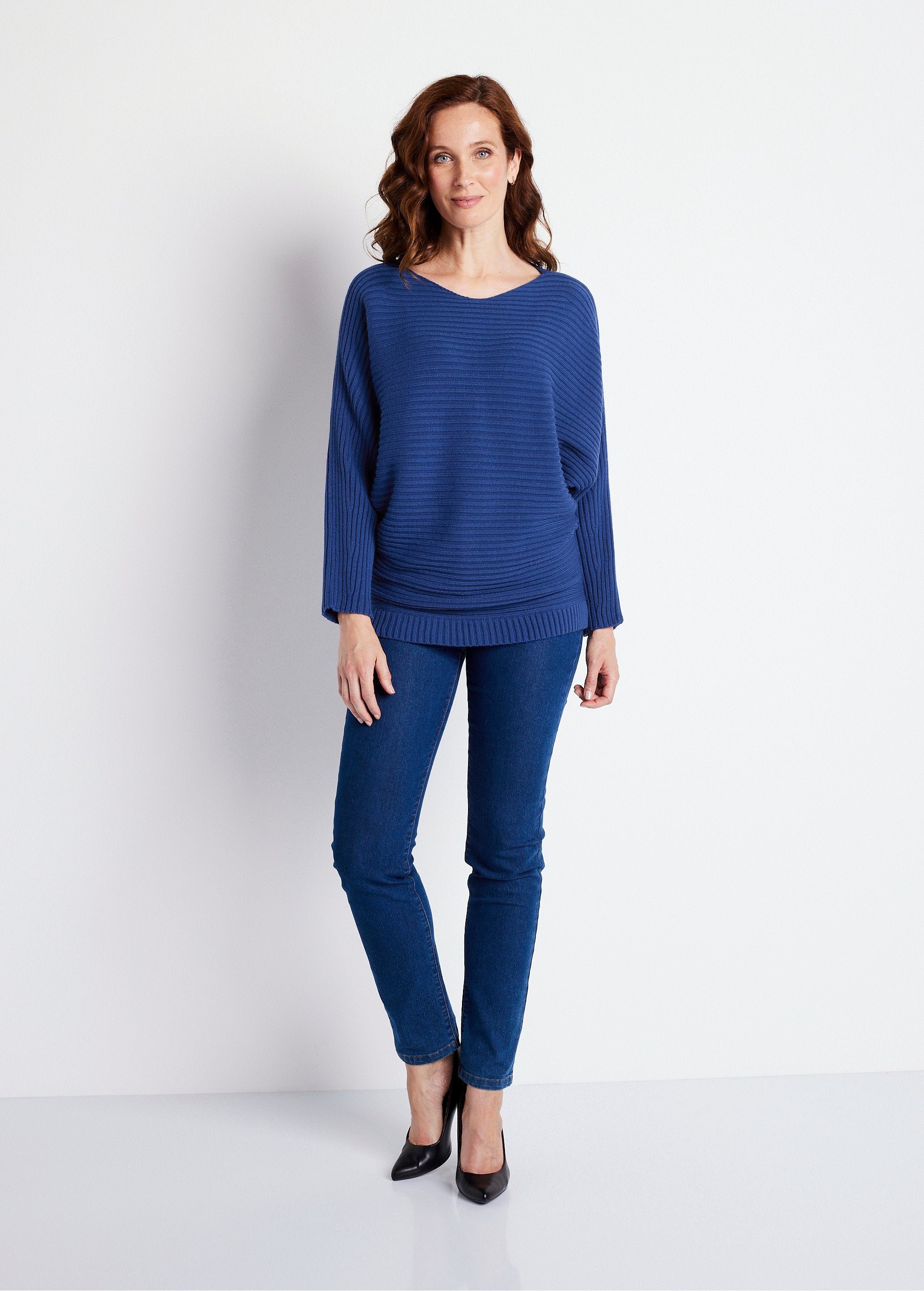 Pull_maille_côtelée_manches_chauve-souris_Bleu_SF1_slim