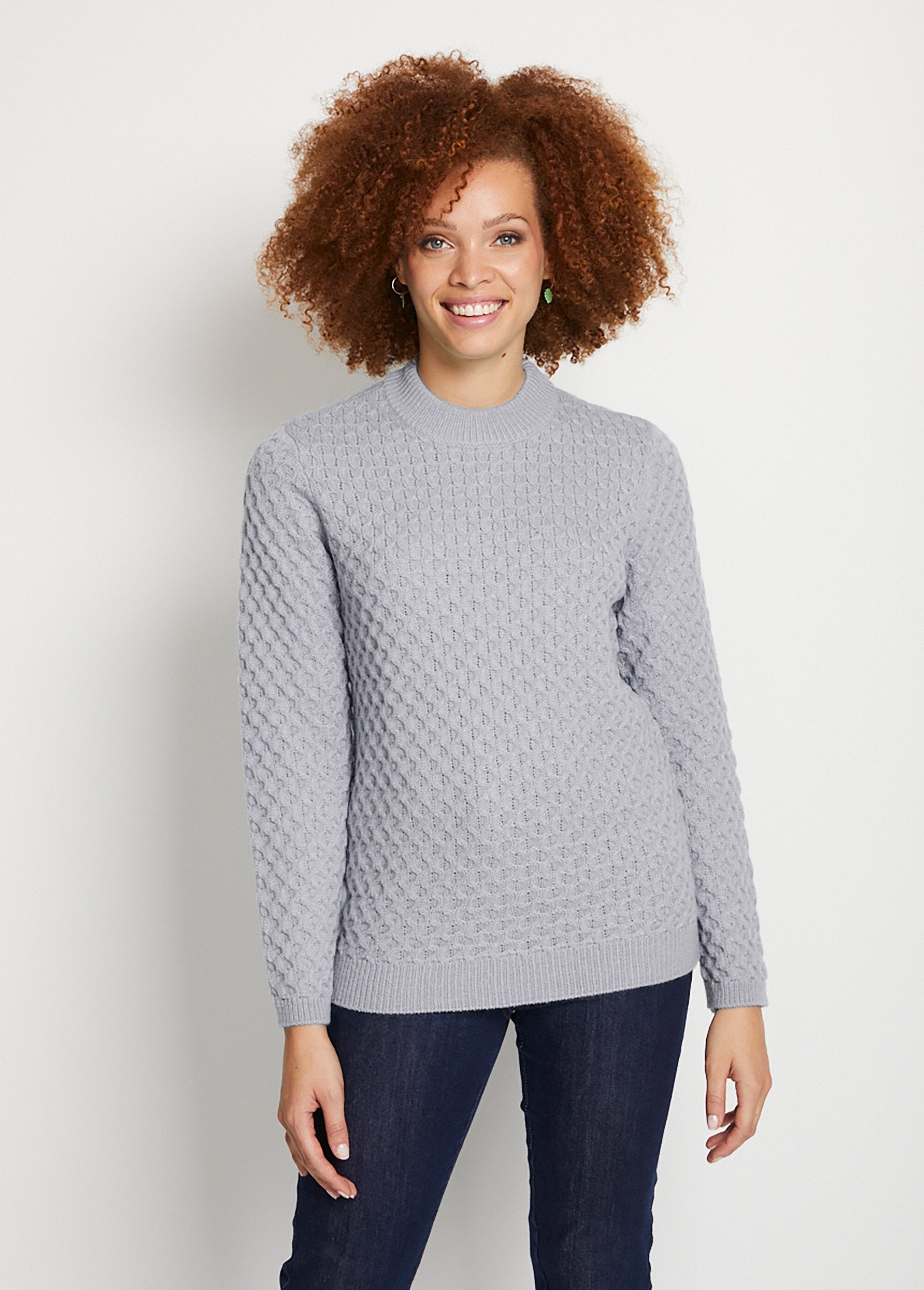 Pull_chaud_court_col_montant_maille_épaisse_Argent_FA1_slim