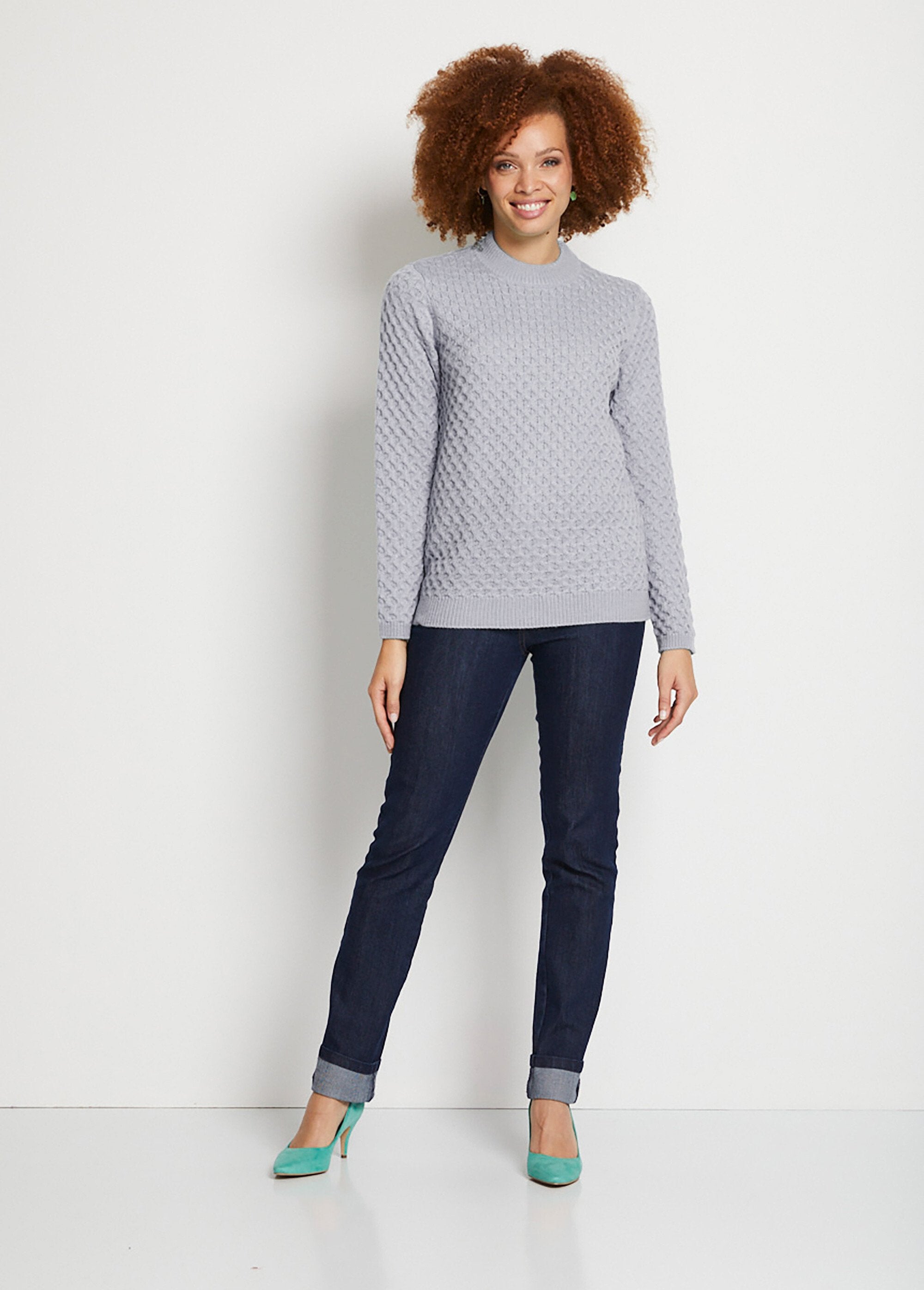 Pull_chaud_court_col_montant_maille_épaisse_Argent_SF1_slim