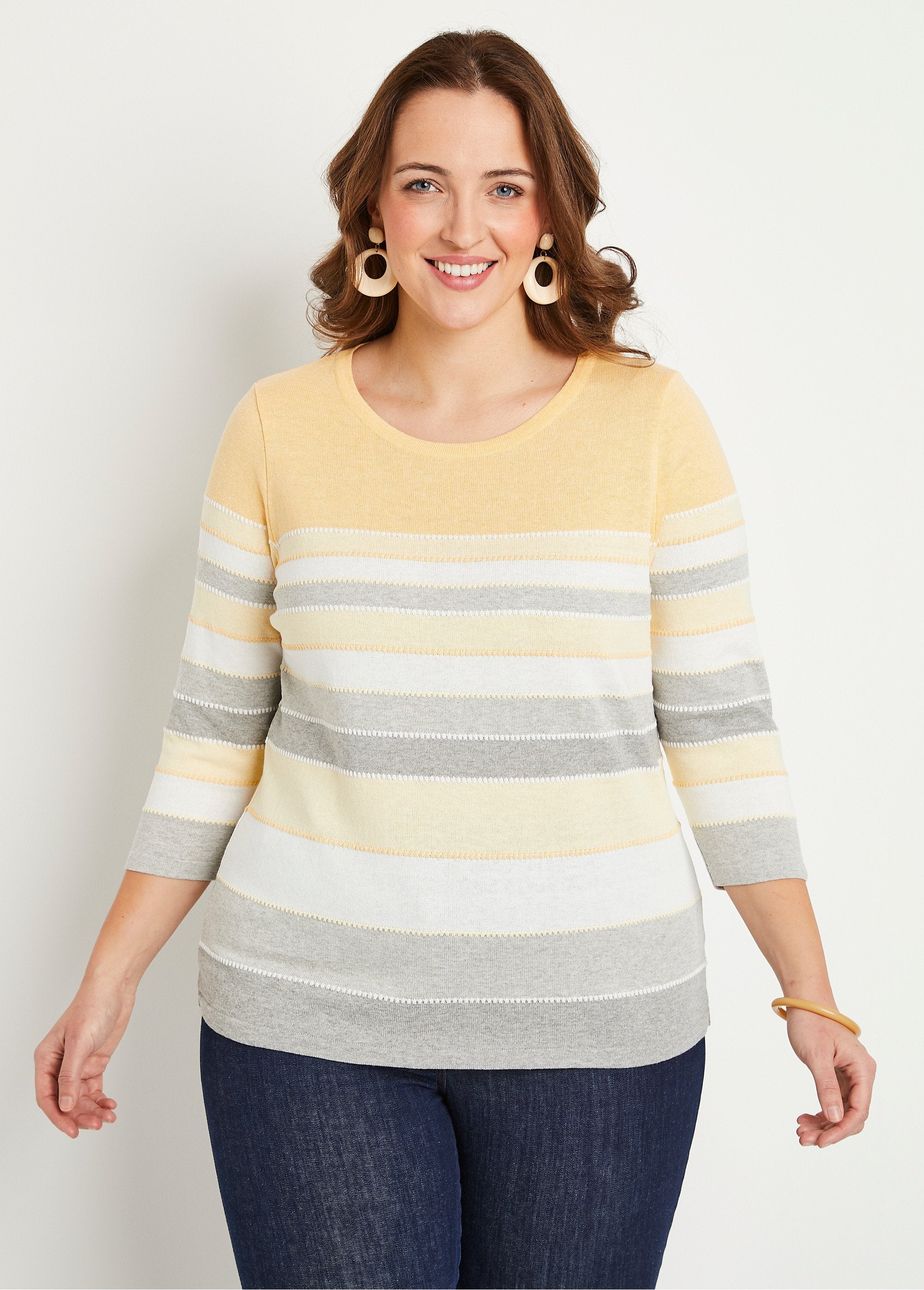 Pull_maille_jacquard_fantaisie_Raye_jaune_FA1_curvy