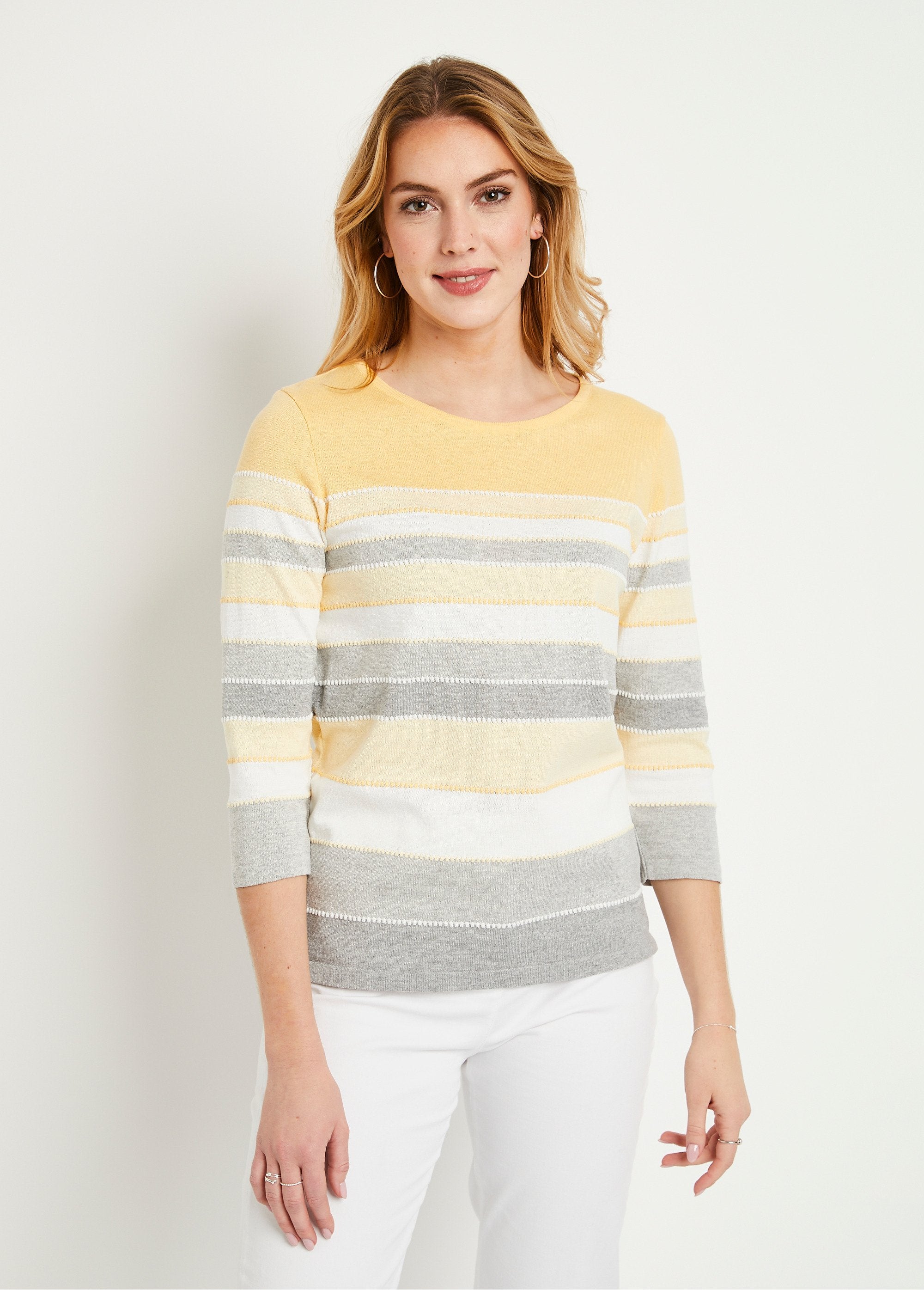 Pull_maille_jacquard_fantaisie_Raye_jaune_FA1_slim