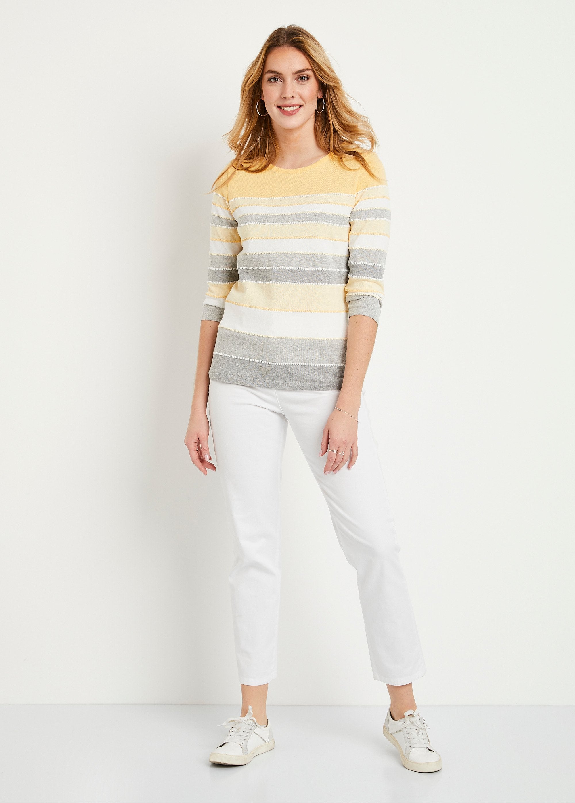 Pull_maille_jacquard_fantaisie_Raye_jaune_SF1_slim