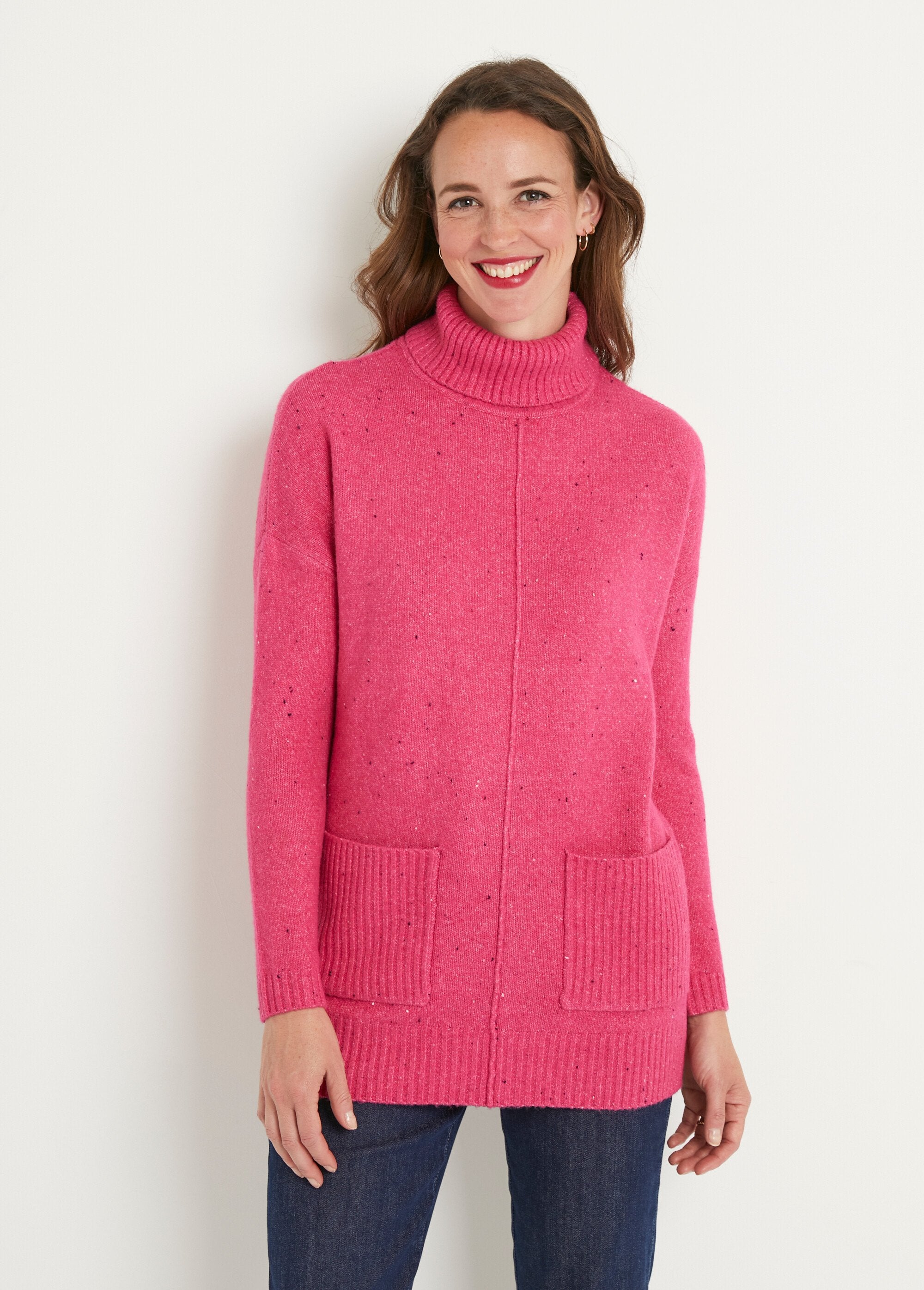 Pull-tunique_chaud_moucheté_col_roulé_Fuchsia_FA1_slim