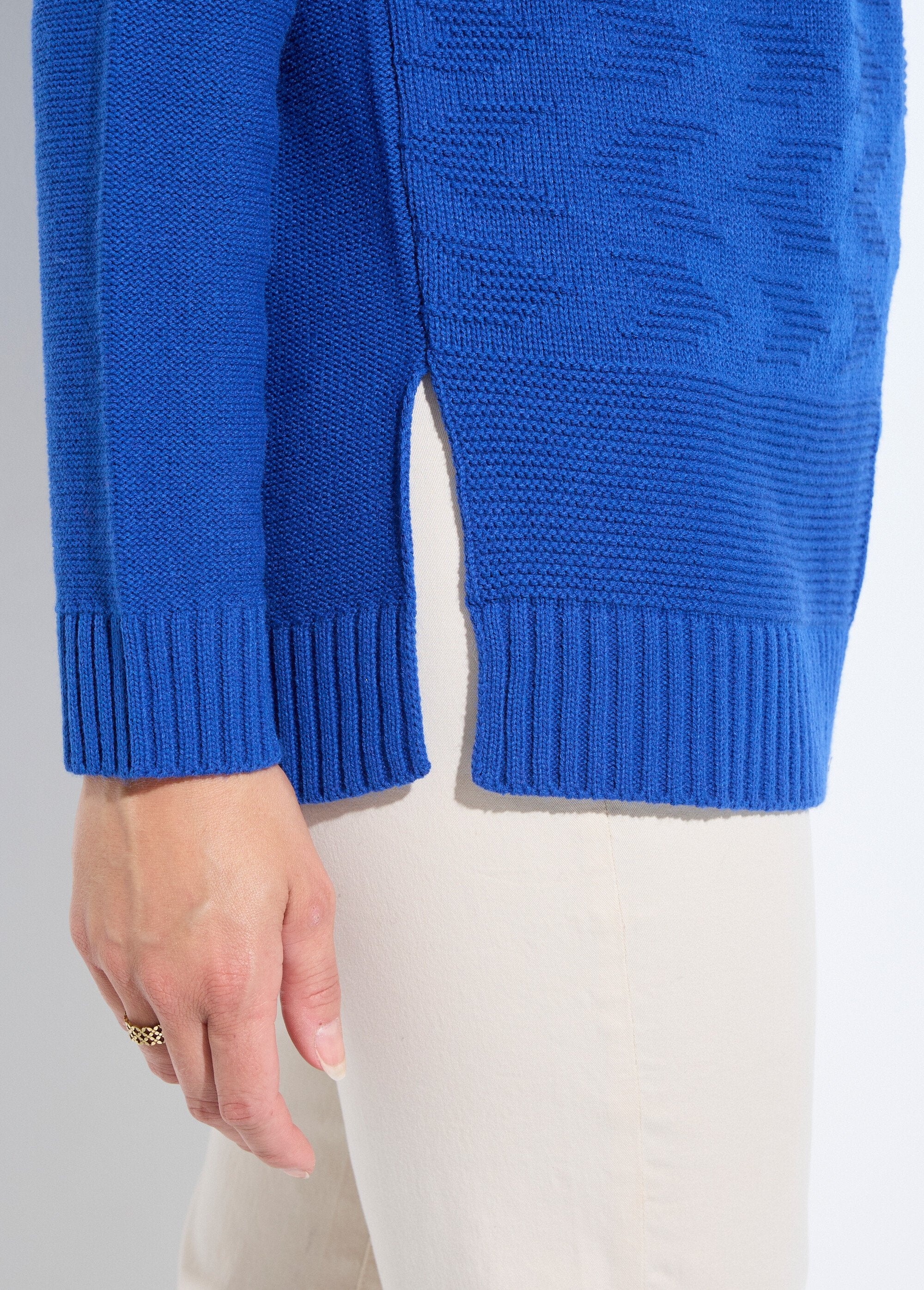 Tuniek_met_lange_mouwen_en_ronde_hals_Bleu_DE1_slim