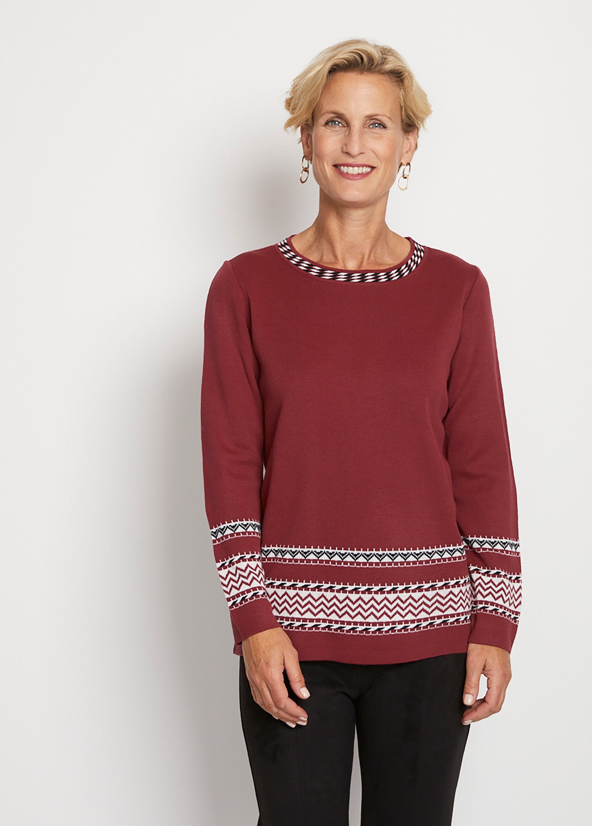 Pull-tunique_doux_mi-long_jacquard_col_rond_Bordeaux_FA1_slim