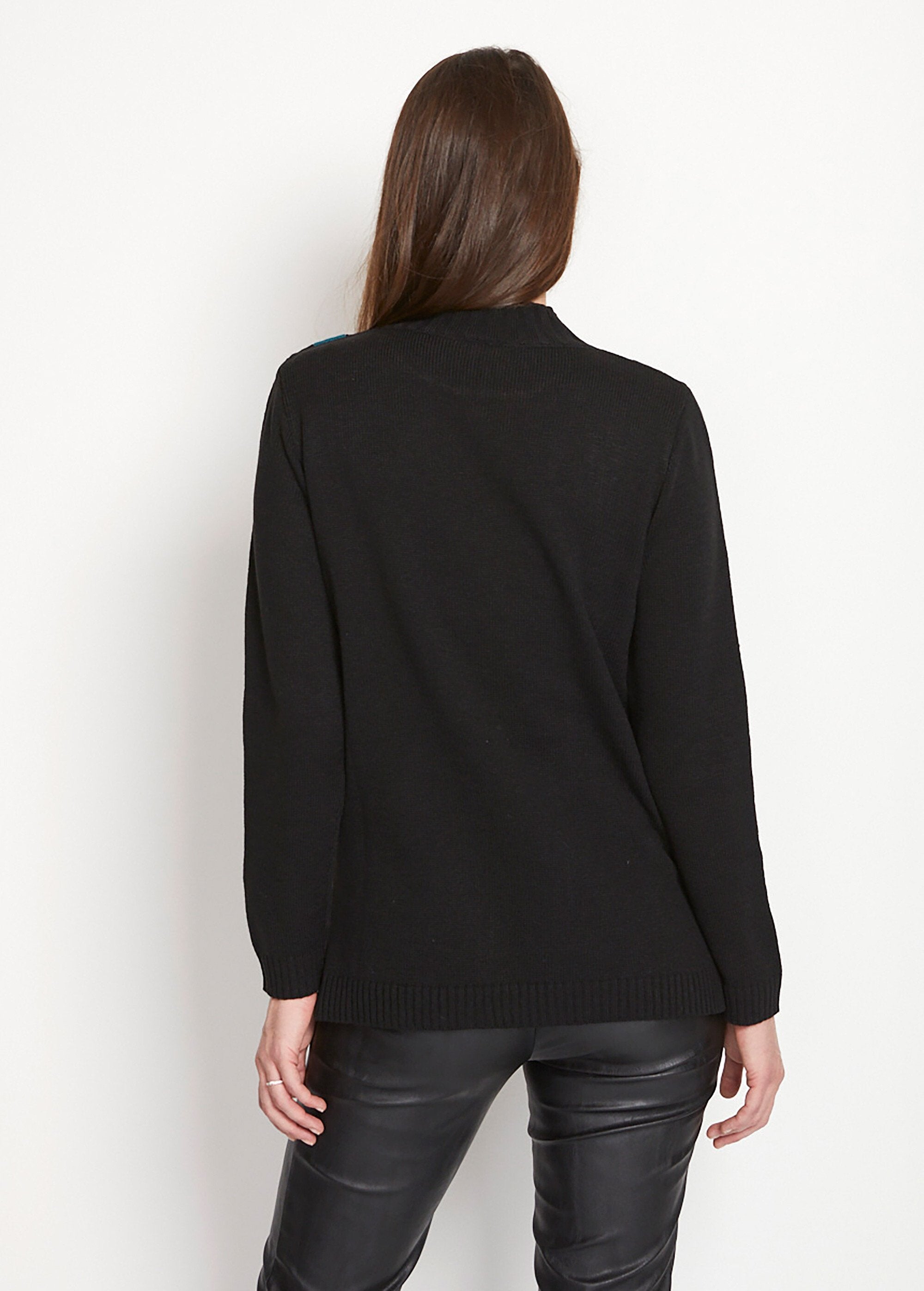 Pull-tunique_jacquard_col_montant_Noir_et_vert_DO1_slim