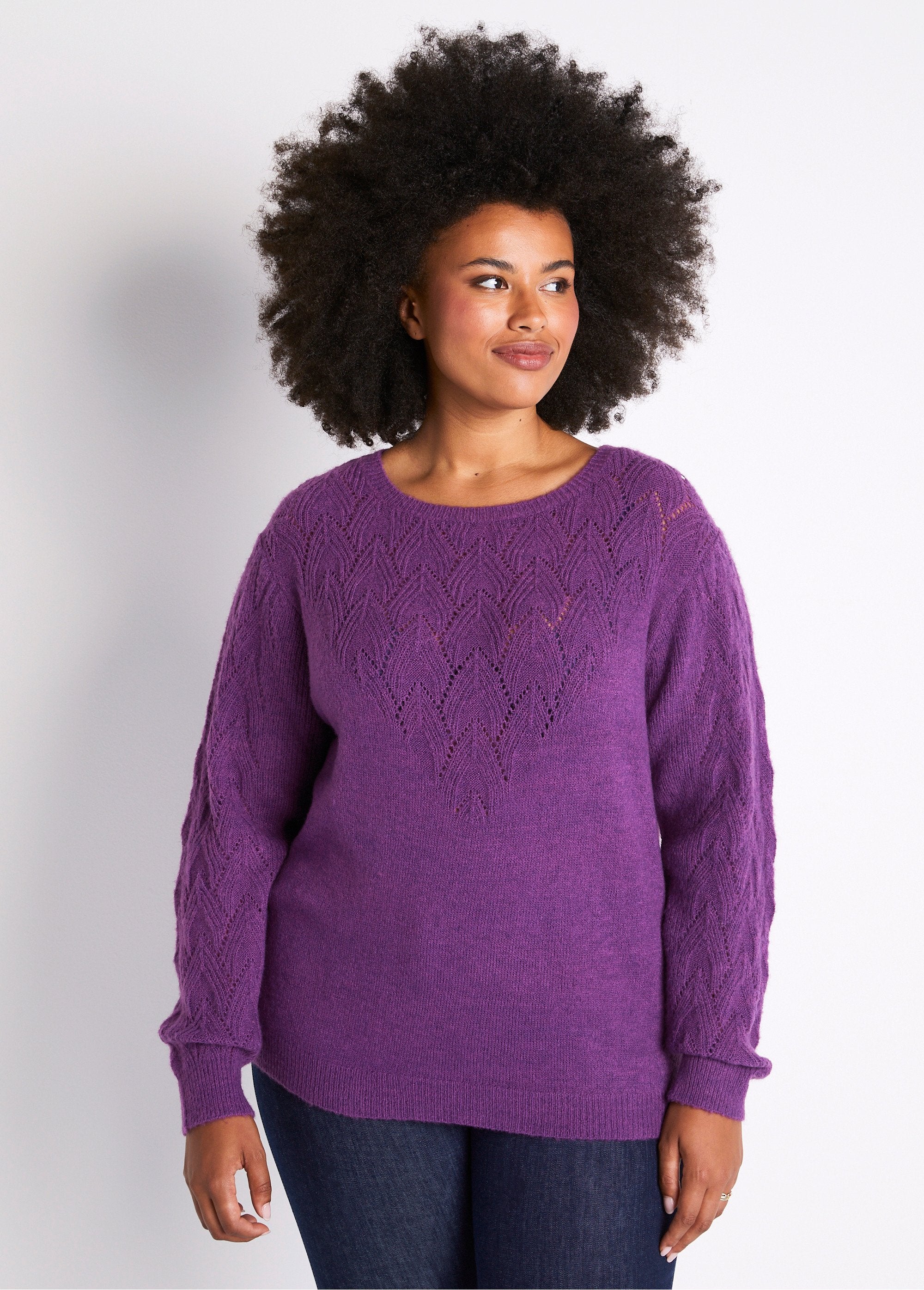 Pull_doux_uni_col_rond_maille_fantaisie_Violine_FA1_curvy