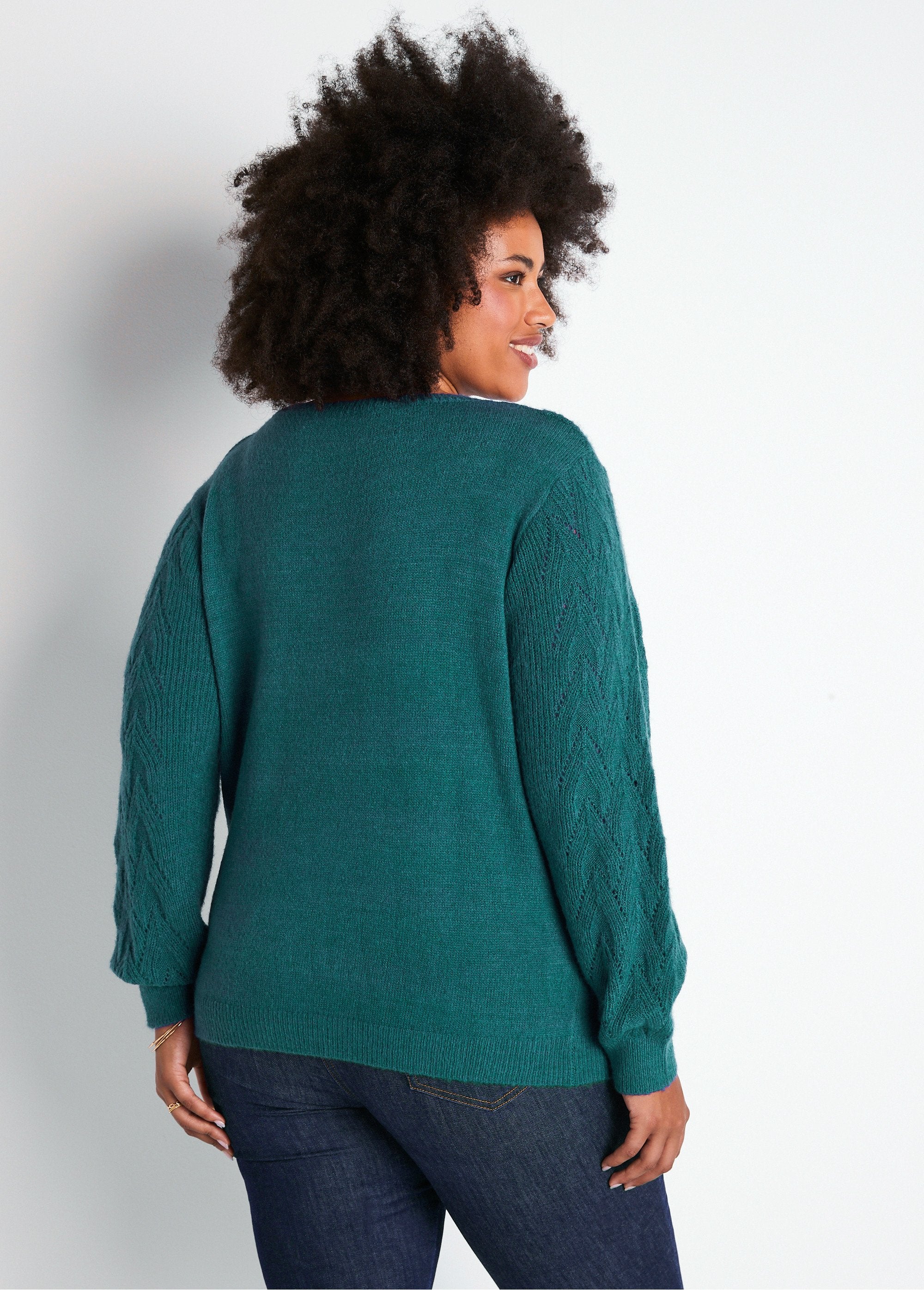 Pull_doux_uni_col_rond_maille_fantaisie_Vert_DO1_curvy