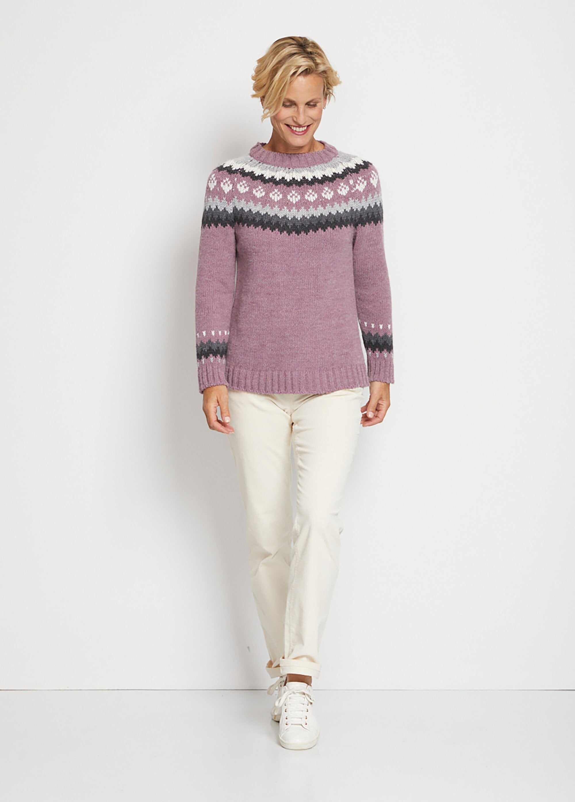 Pull_uni_jacquard_placé_Rose_et_gris_SF1_slim