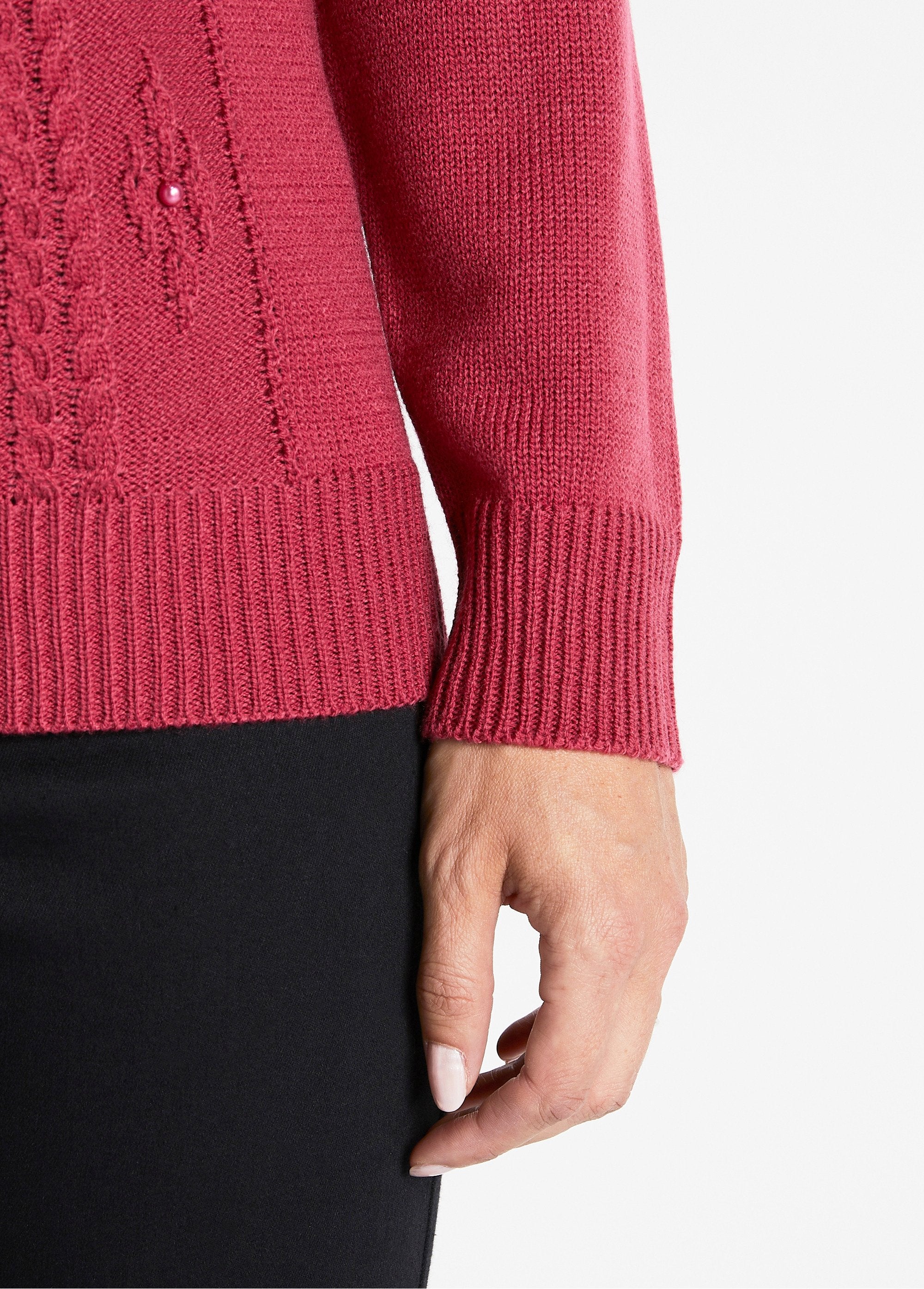 Pull_uni_perlé_torsadé_col_montant_Cassis_DE2_slim