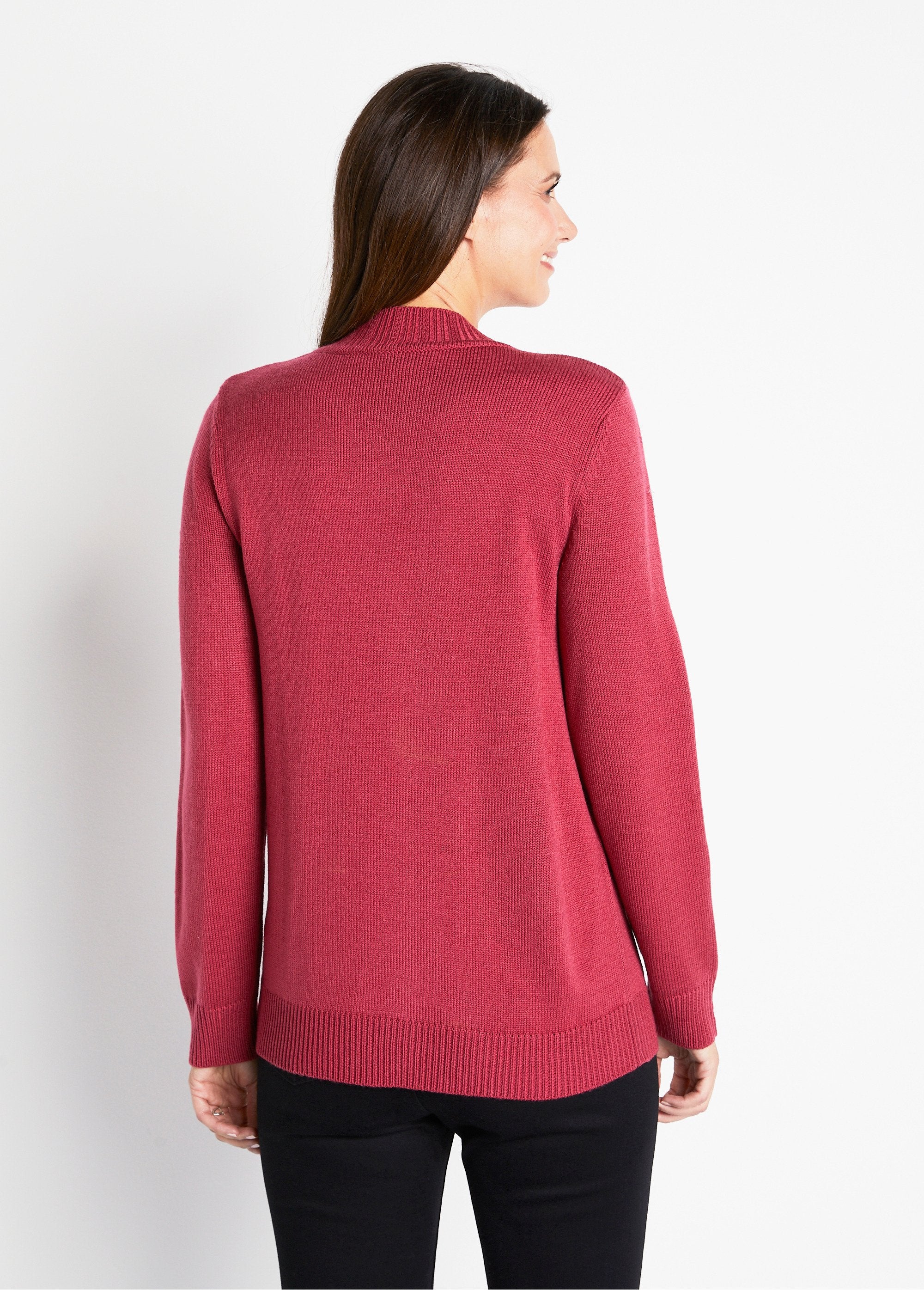 Pull_uni_perlé_torsadé_col_montant_Cassis_DO1_slim