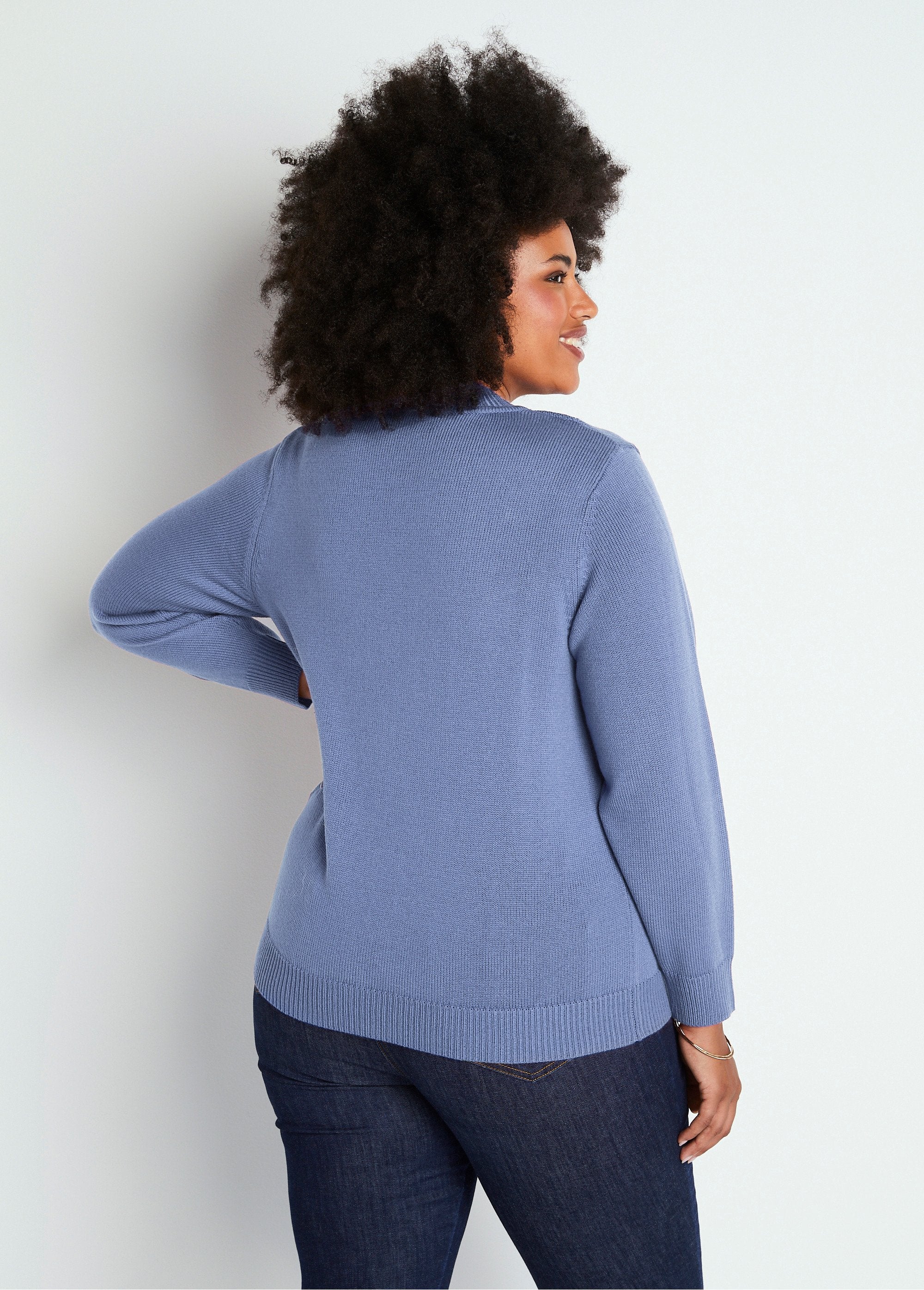 Pull_uni_perlé_torsadé_col_montant_Bleu_DO1_curvy