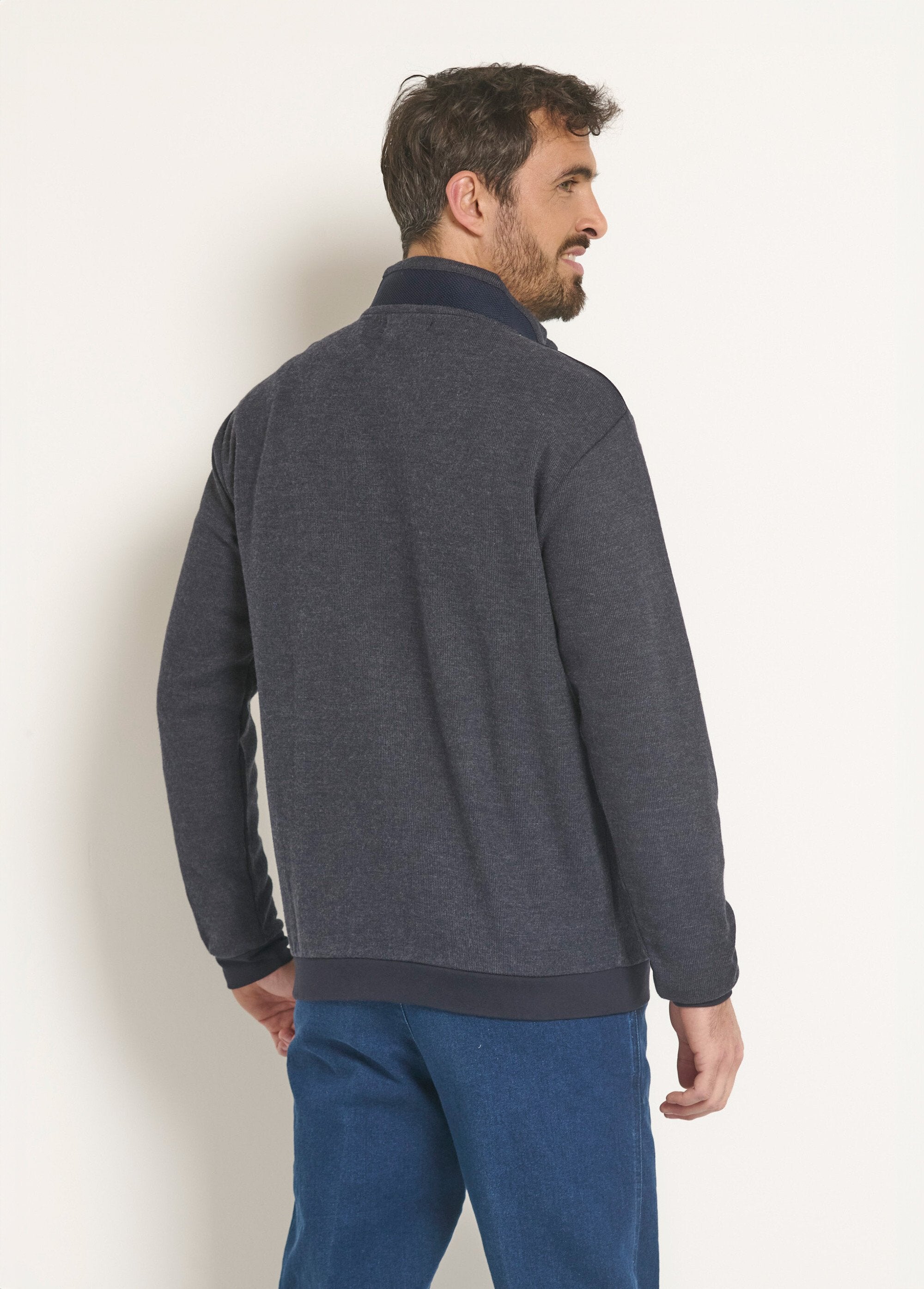 Pull_zippé_chiné_col_montant_Bleu_DO1_slim