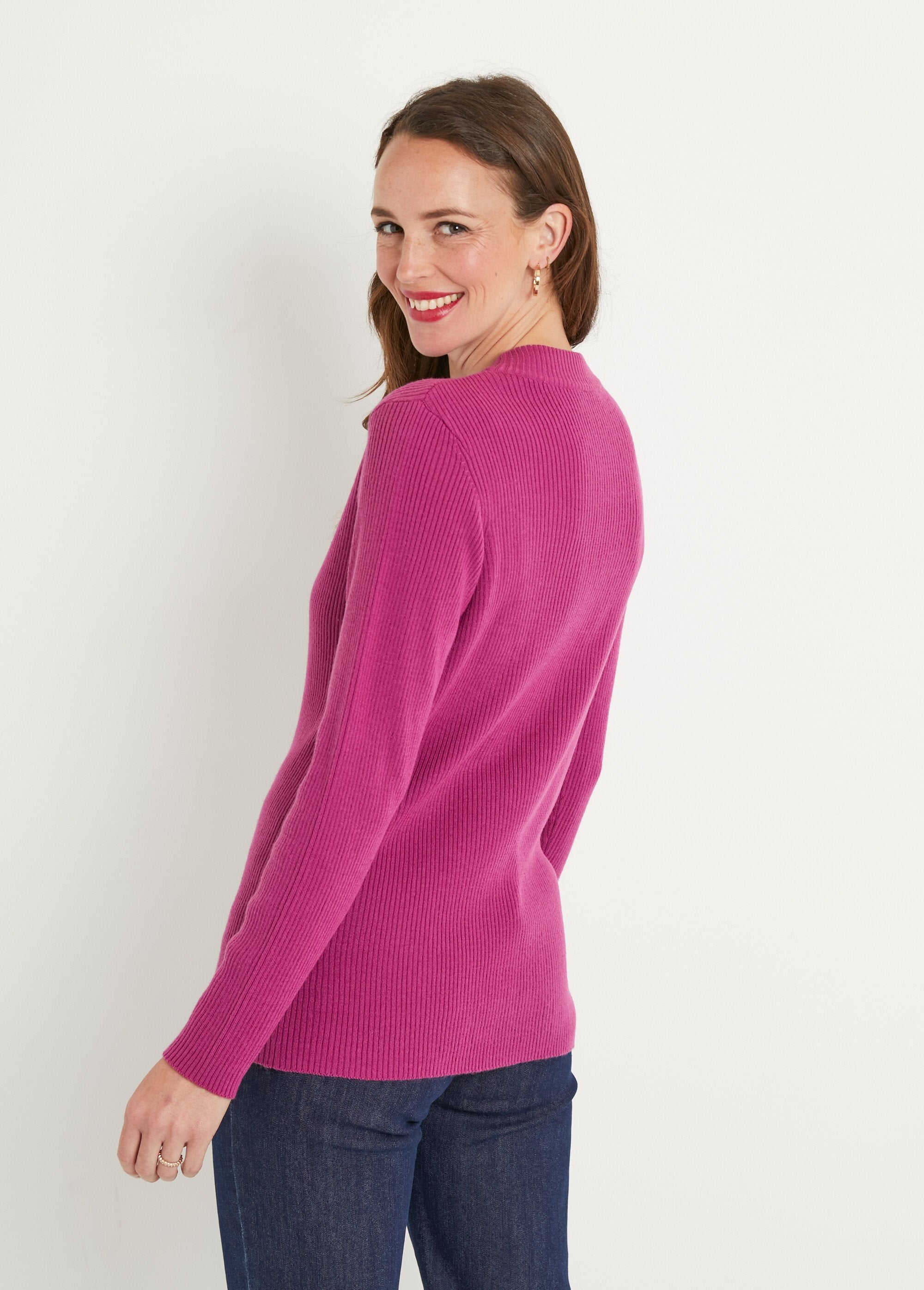 Pull_court_col_montant_maille_côtelée_Cyclamen_DO1_slim