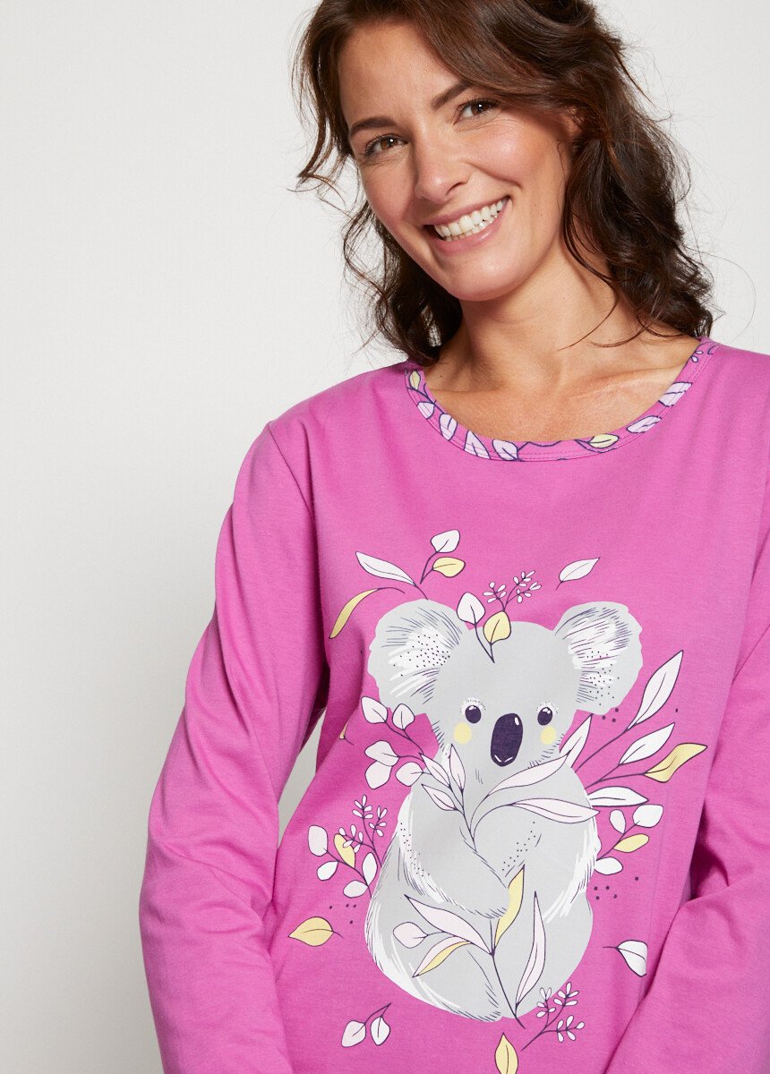 Pyjama_coton_imprimé_motif_koala_Rose_DE1_slim