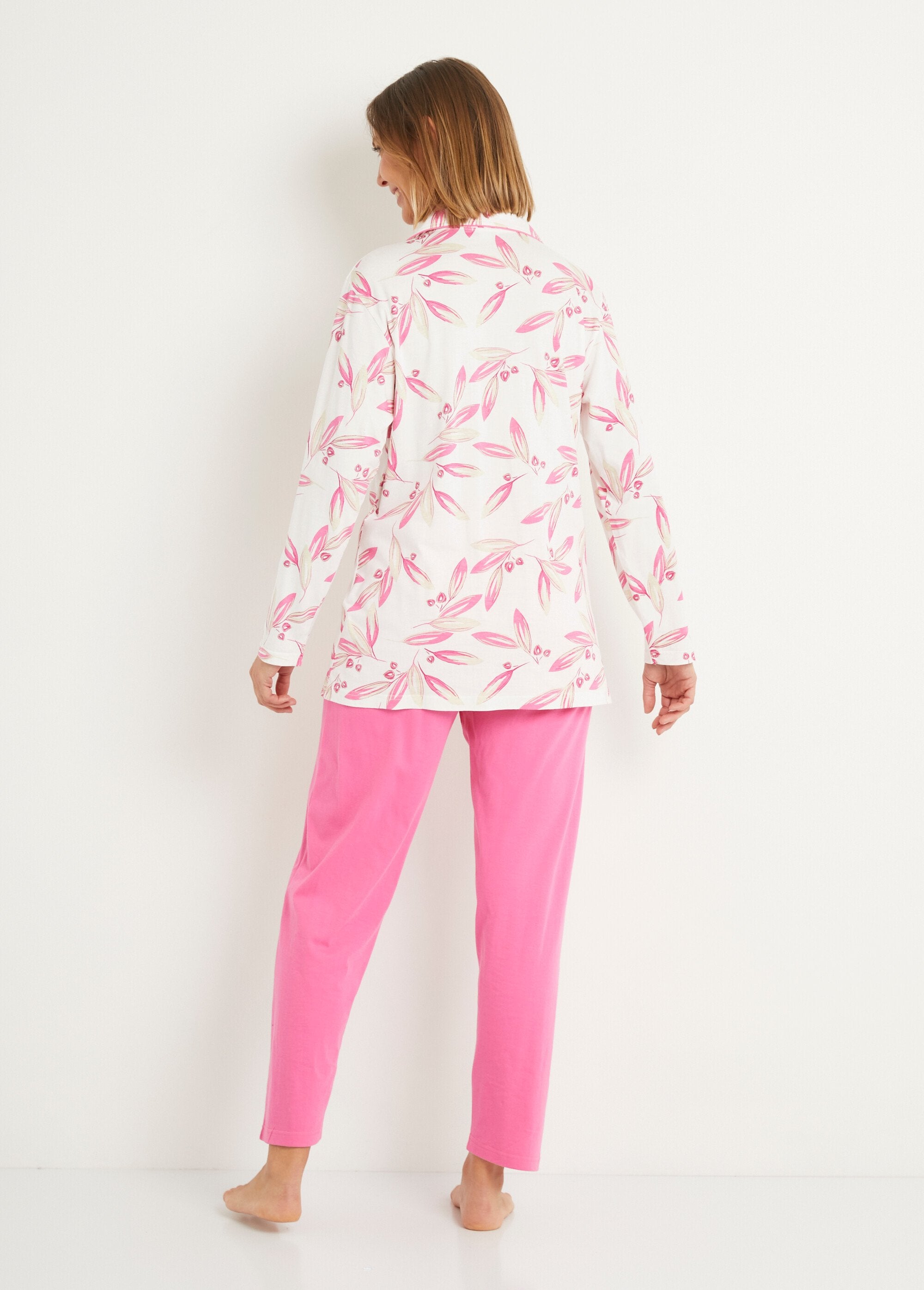 Pyjama_imprimé_veste_boutonnée_coton_Imprime_rose_DO1_slim