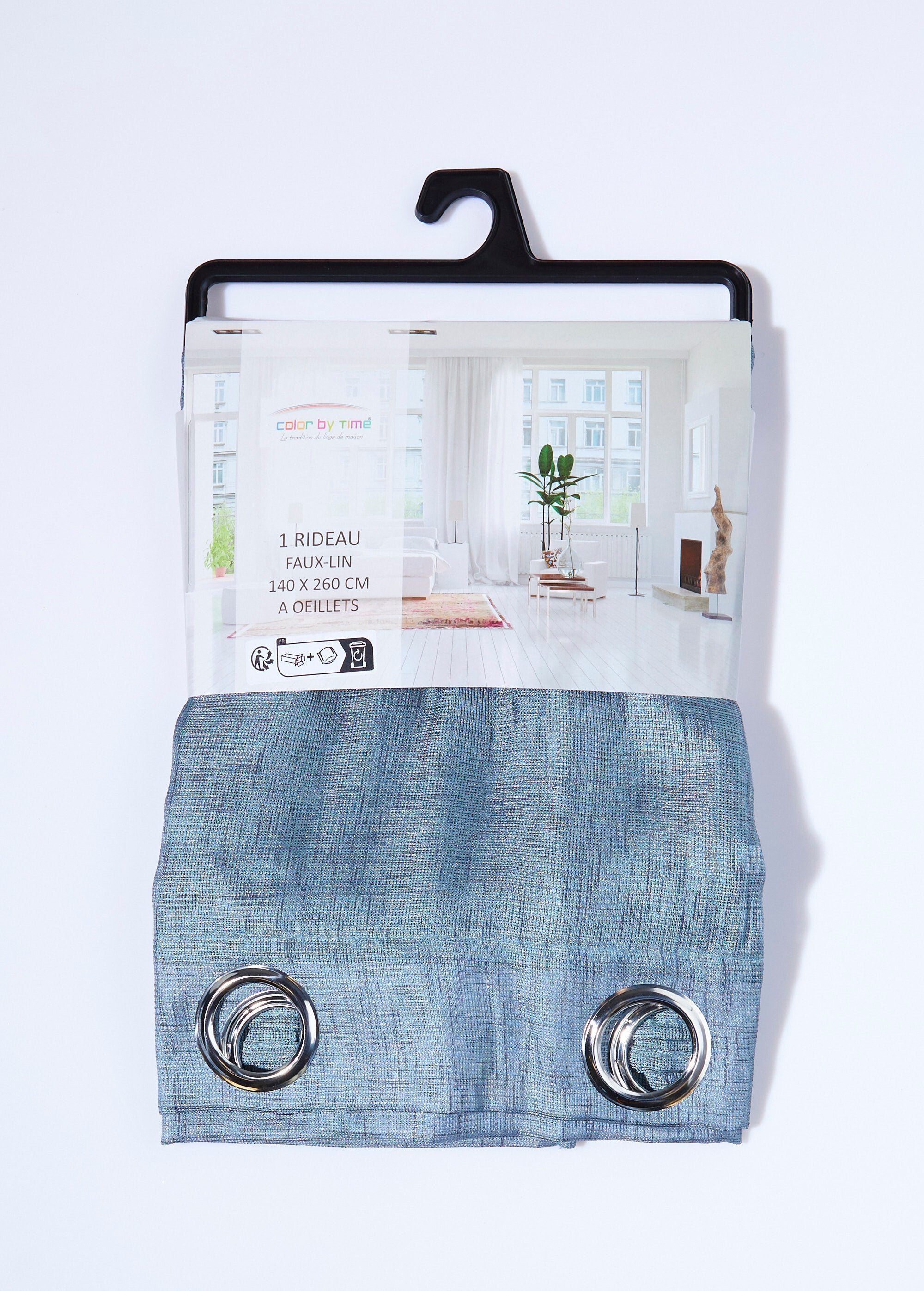 Gordijn_met_1_paneel_en_oogjes,_gevlekt_weefsel_Bleu_gris_DE2_slim