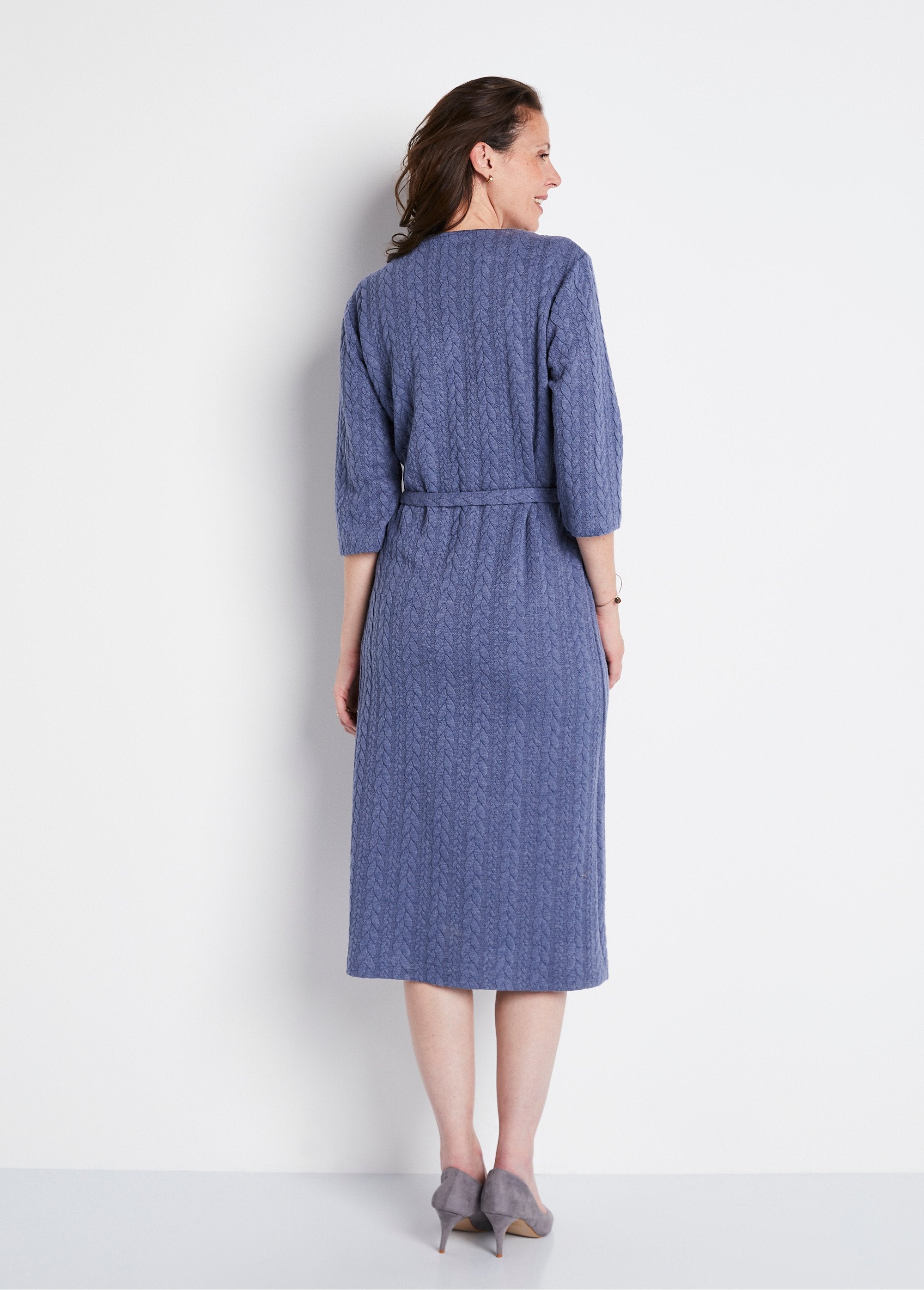 Robe_boutonnée_mi-longue_maille_reliefée_Bleu_DO1_slim