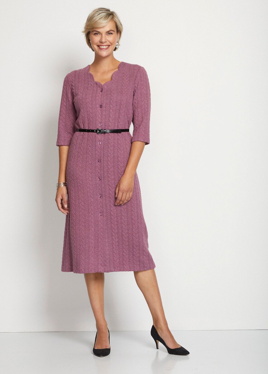 Robe_boutonnée_mi-longue_maille_reliefée_Rose_FA1_slim