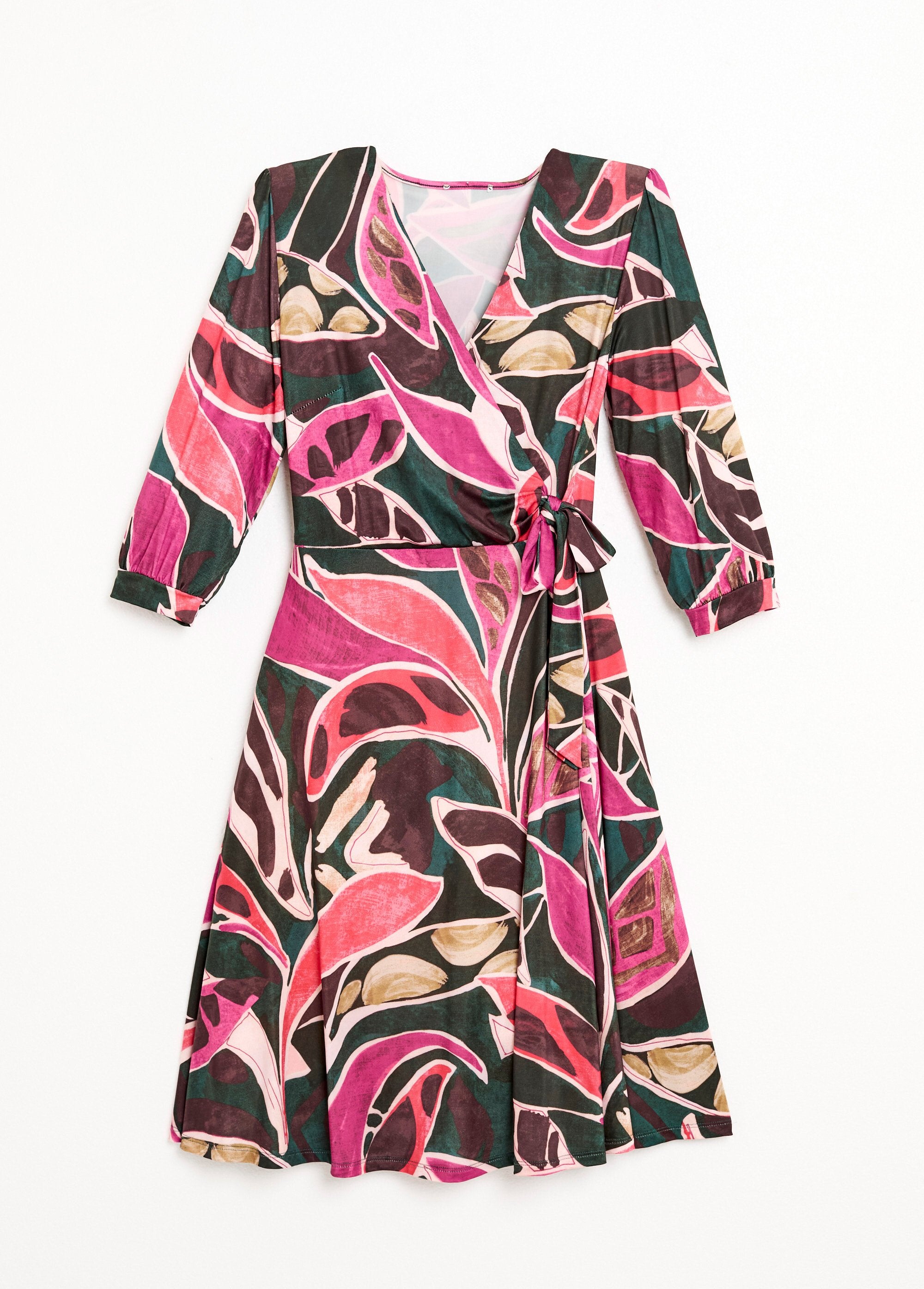 Korte_wikkeljurk_met_3/4_mouwen_Multicolore_AP1_slim