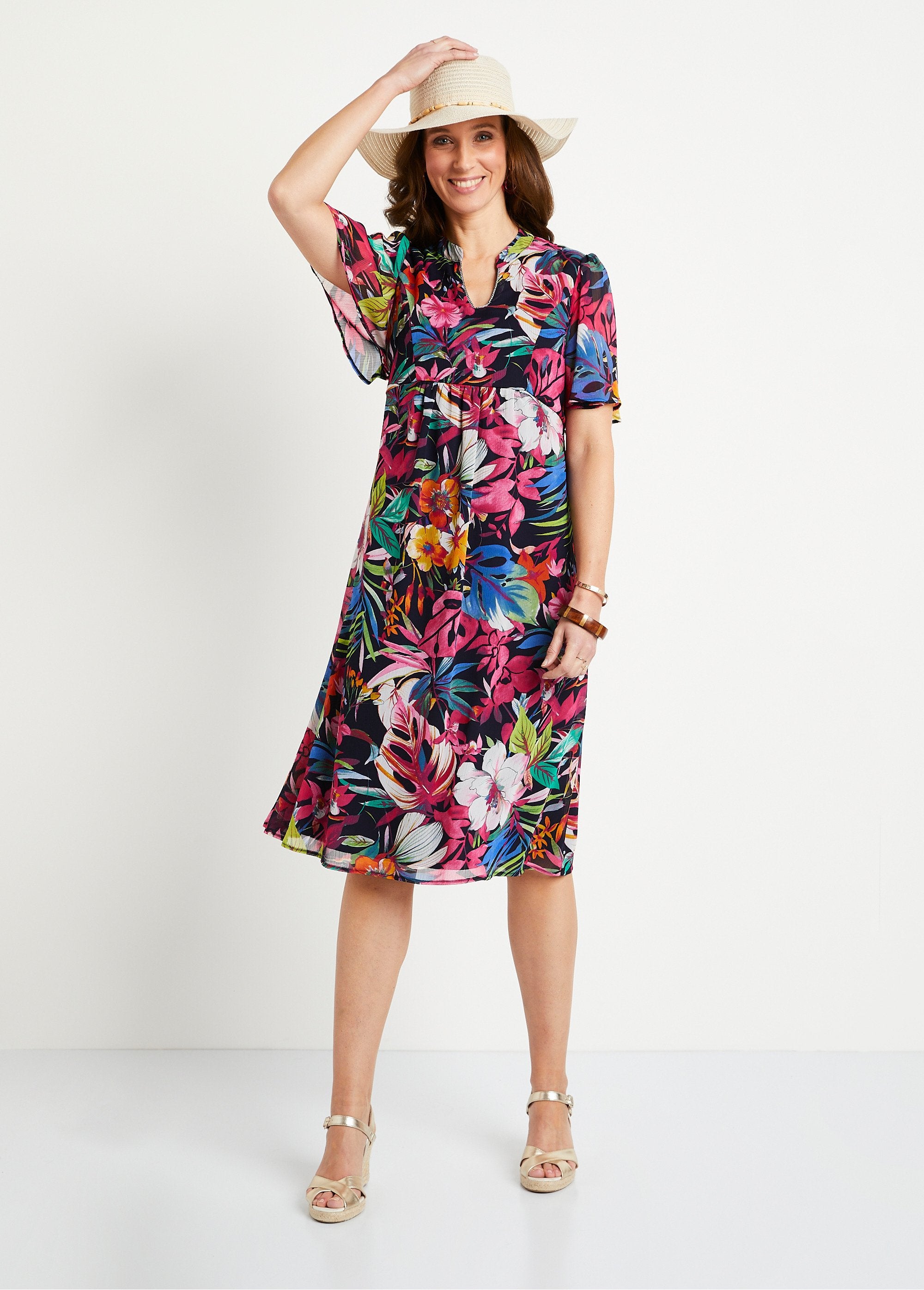 Robe_courte_évasée_imprimé_floral_Multicolore_DO1_slim