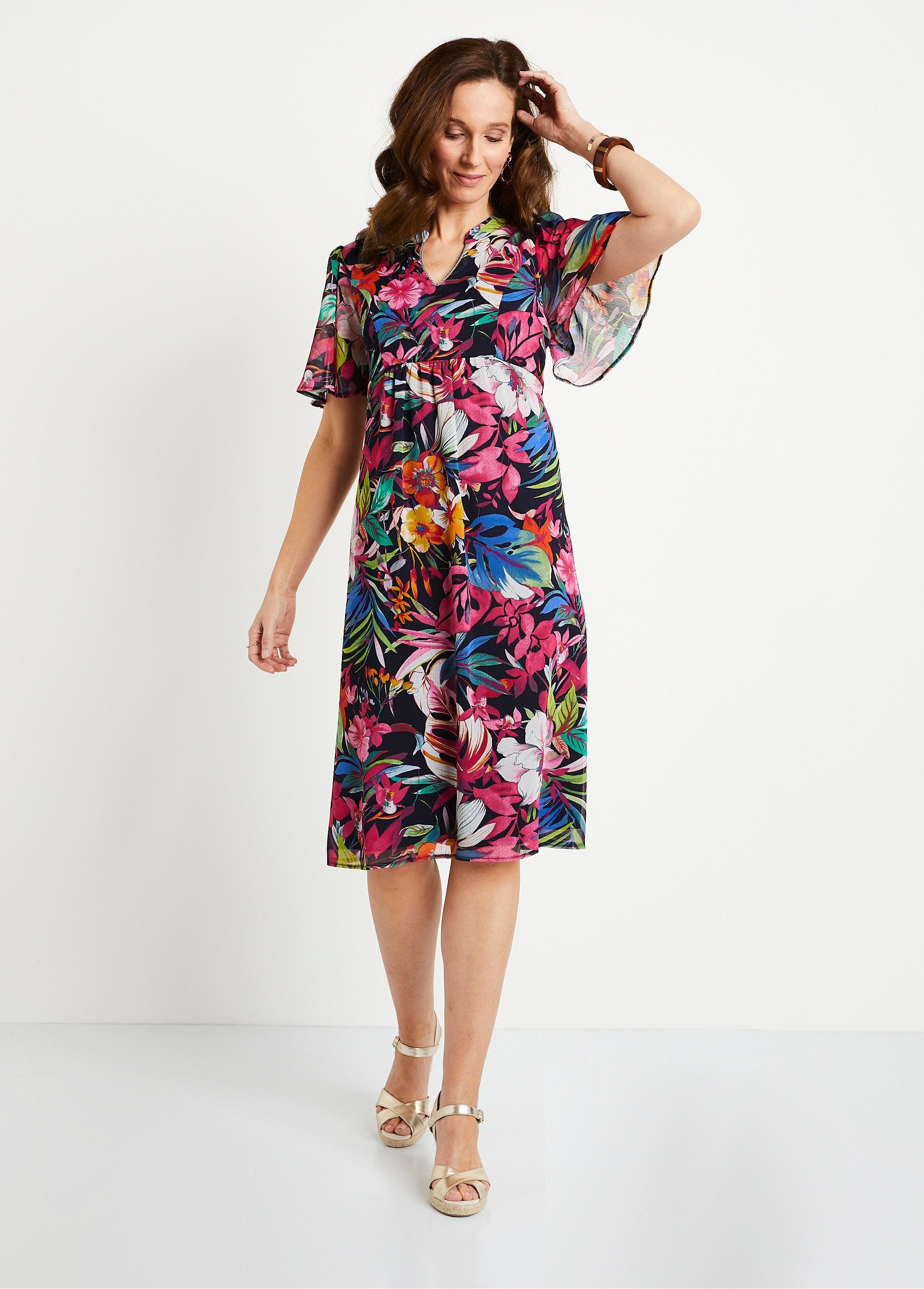 Robe_courte_évasée_imprimé_floral_Multicolore_FA1_slim