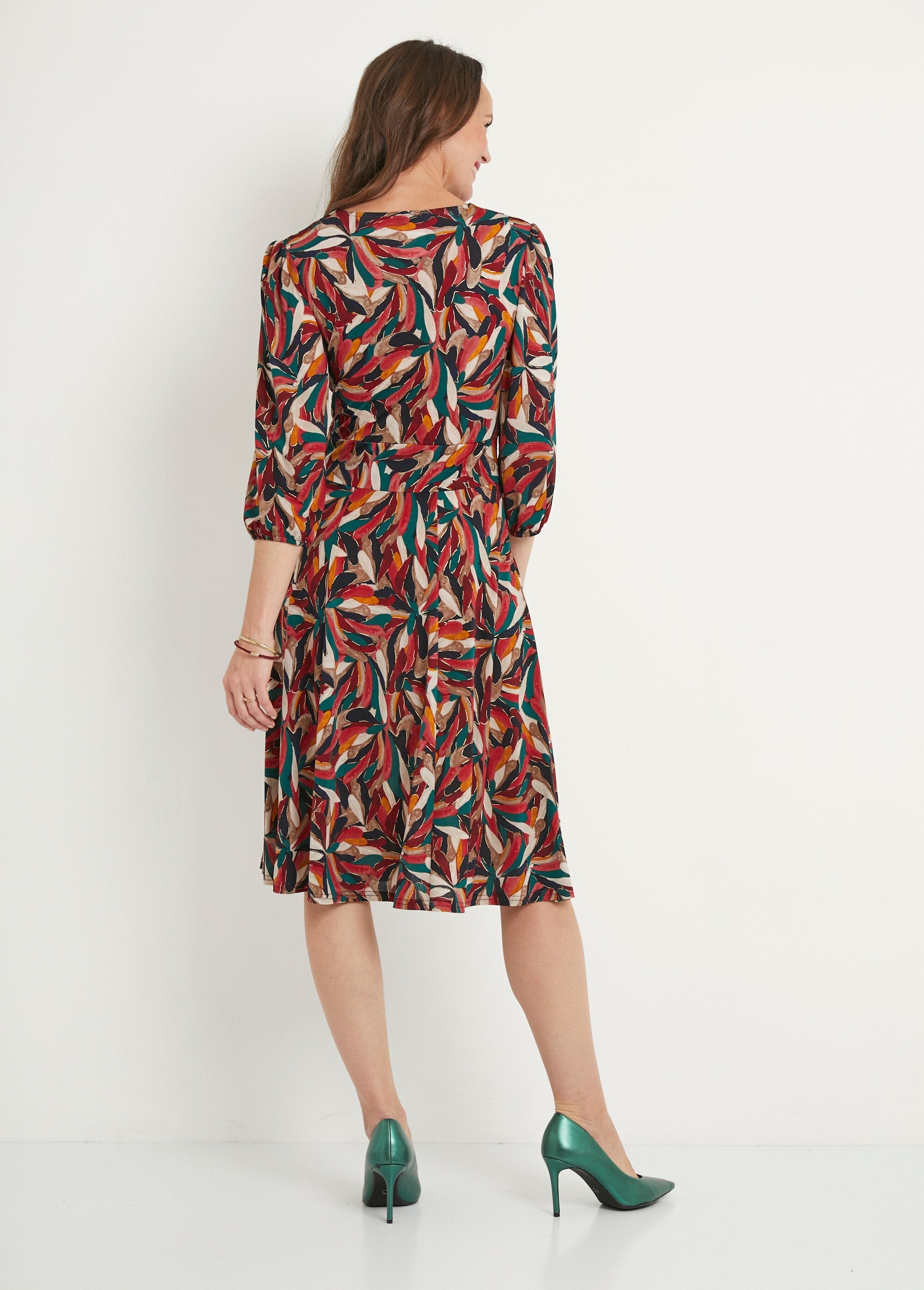 Robe_courte_imprimée_évasée_col_rond_Multicolore_DO1_slim