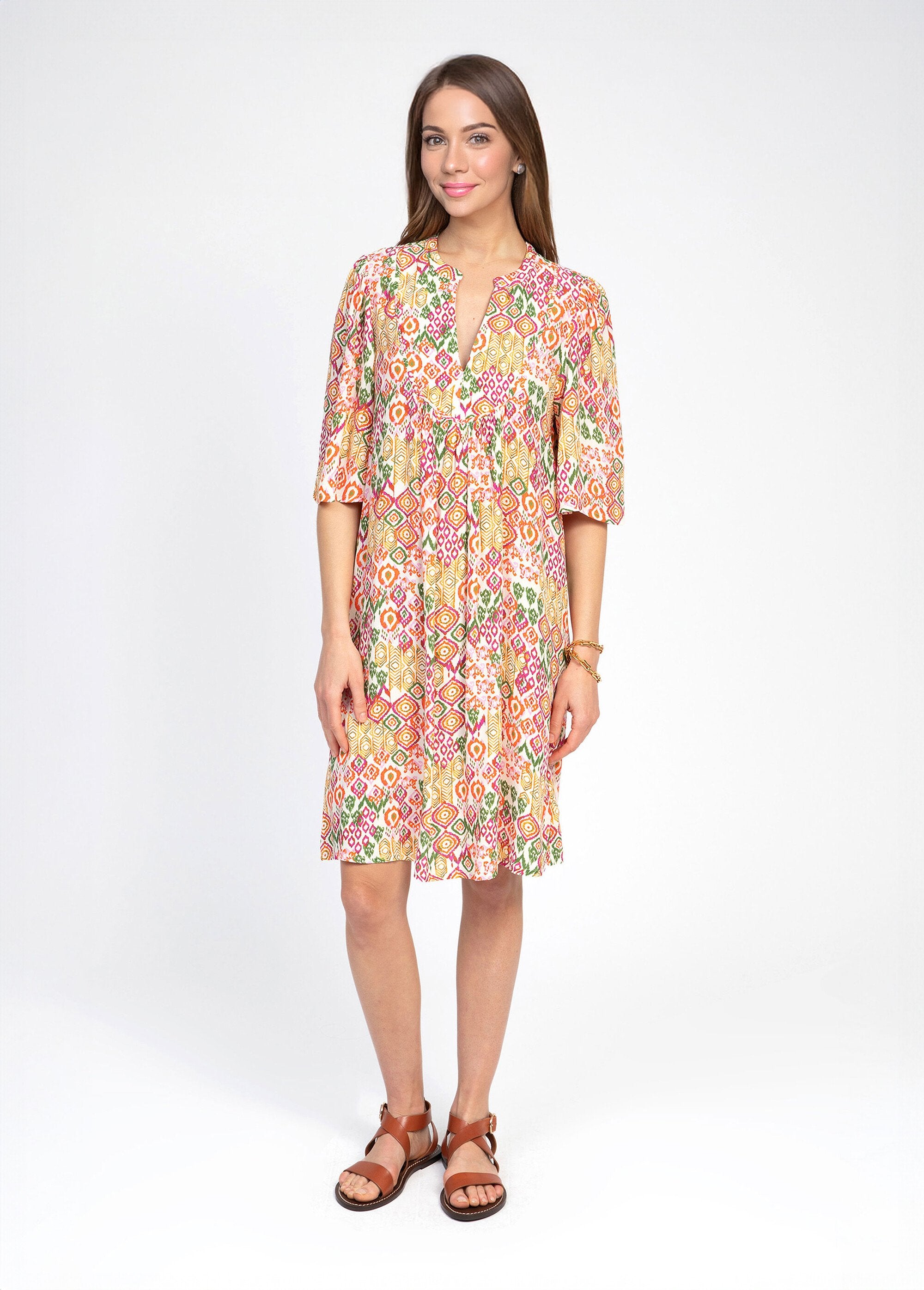 Robe_fluide_imprimé_ethnique_col_V_Imprime_rouge_FA1_slim