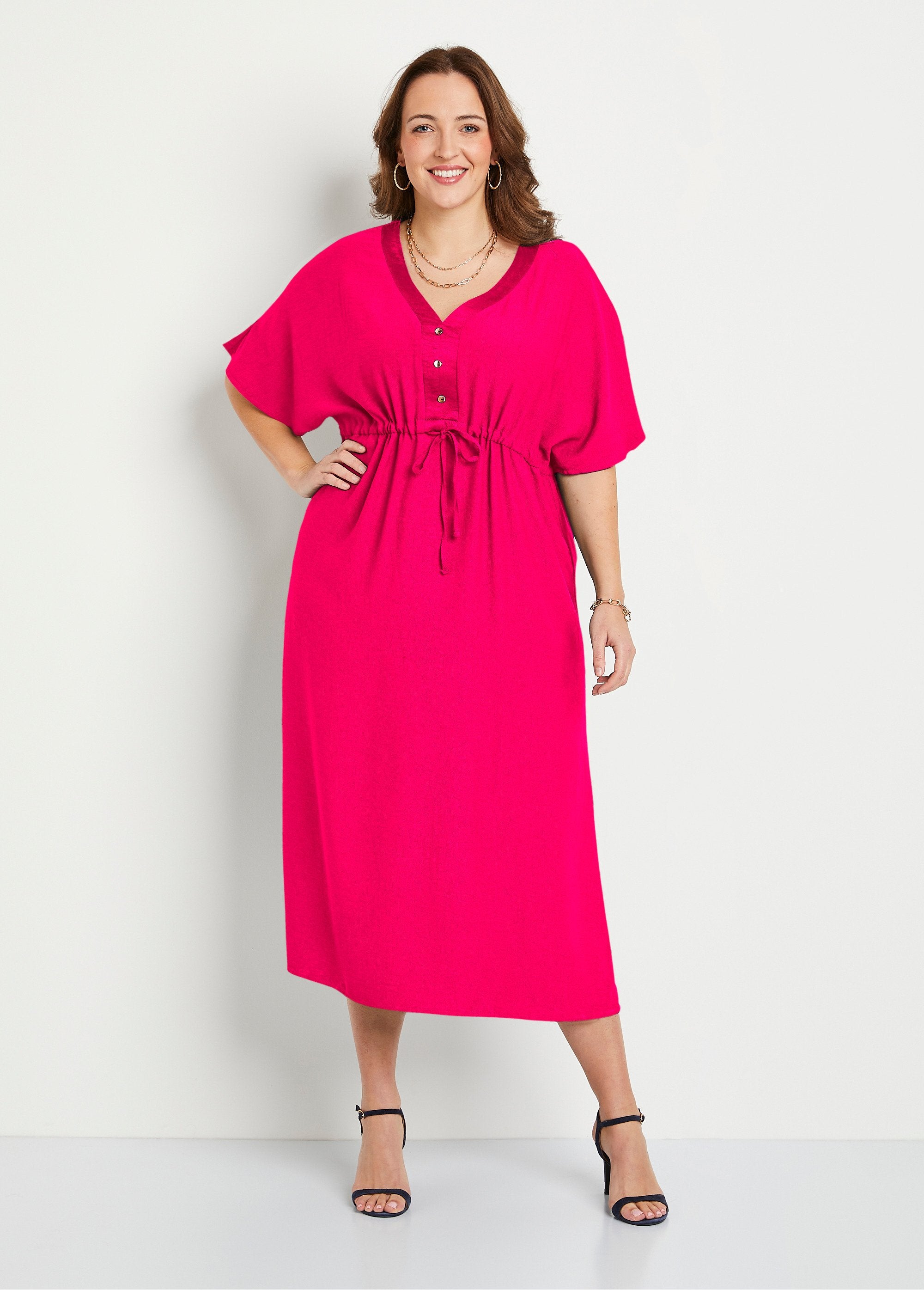 Robe_longue_ample_unie_Fuchsia_FA1_curvy