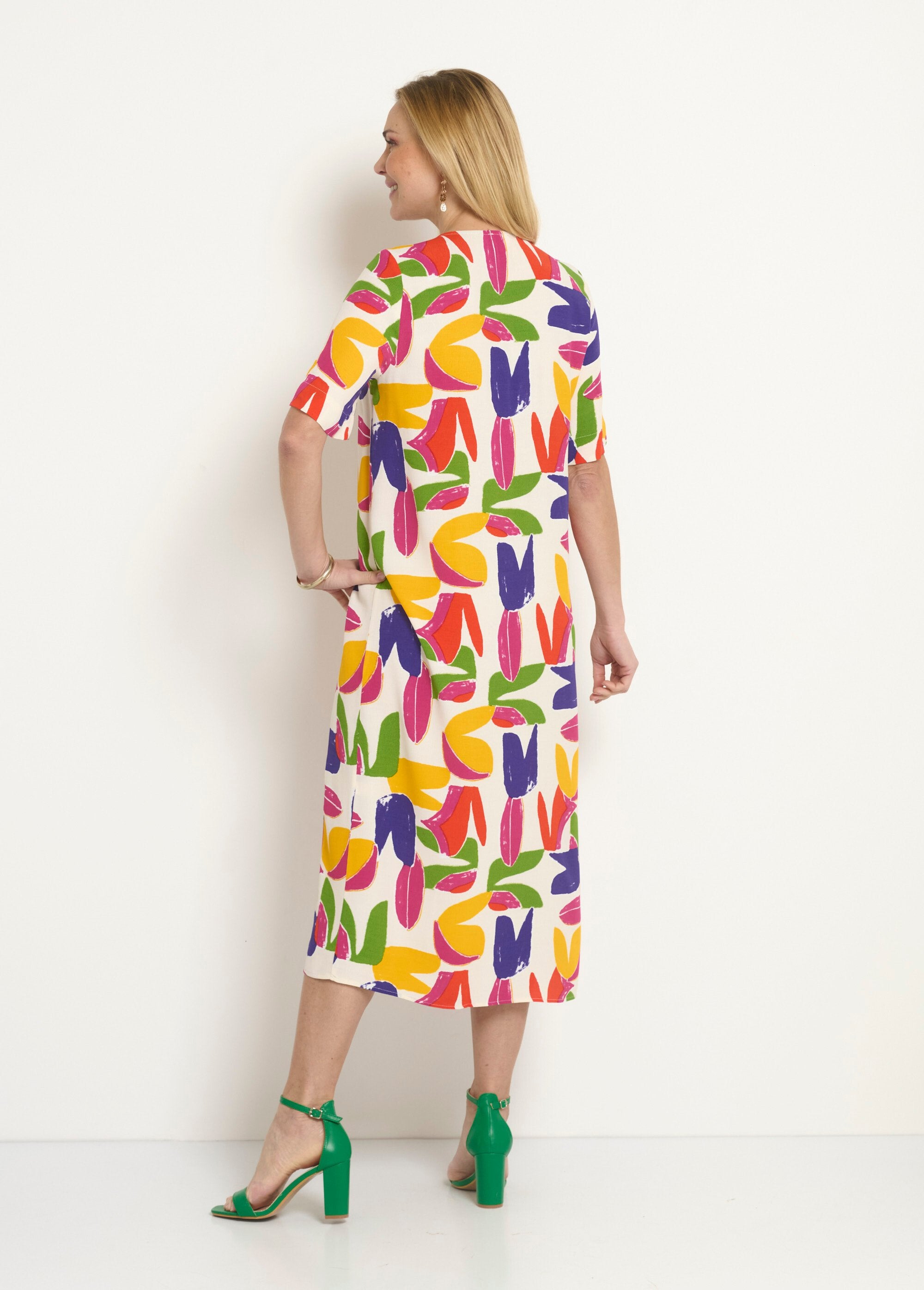 Robe_longue_col_V_motif_abstrait_Multico_DO1_slim