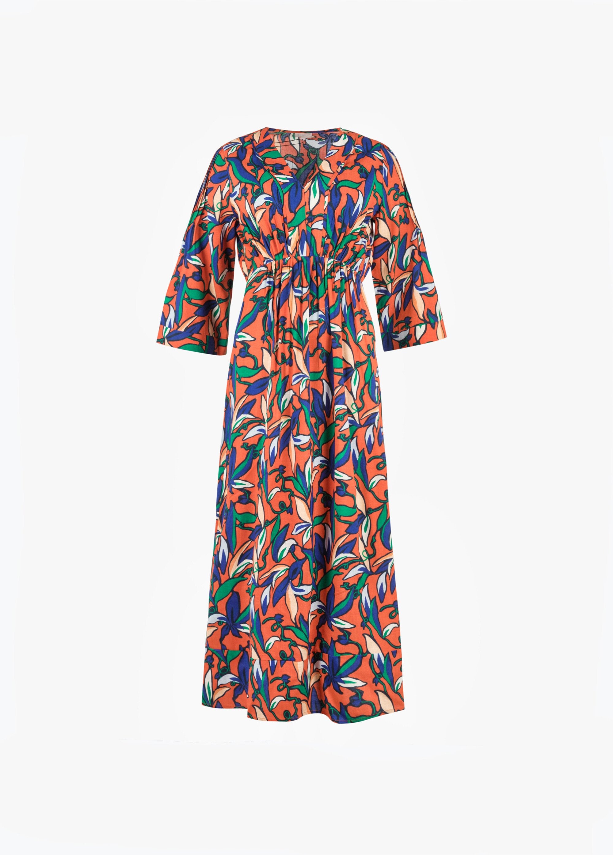 Robe_longue_fluide_motif_coloré_Orange_imprime_AP1_slim